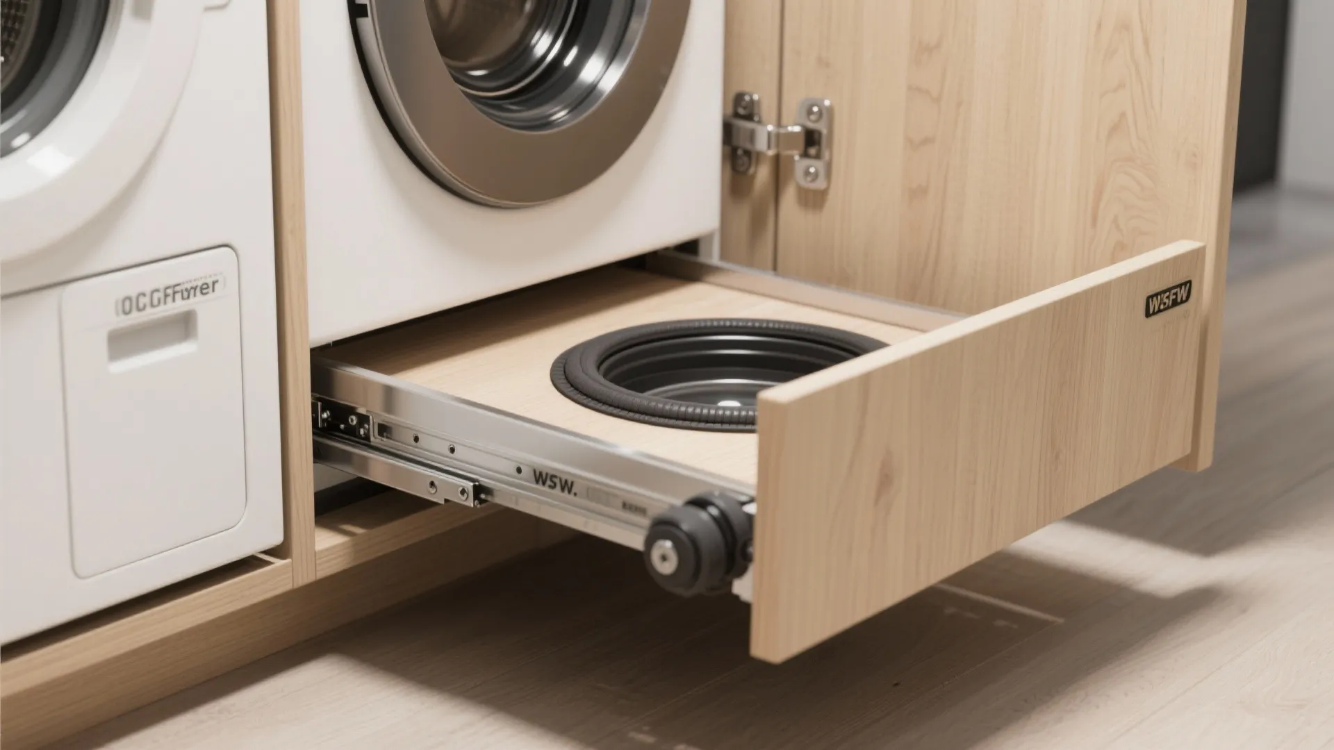2. Build a laundry cabinet with pull-out features
