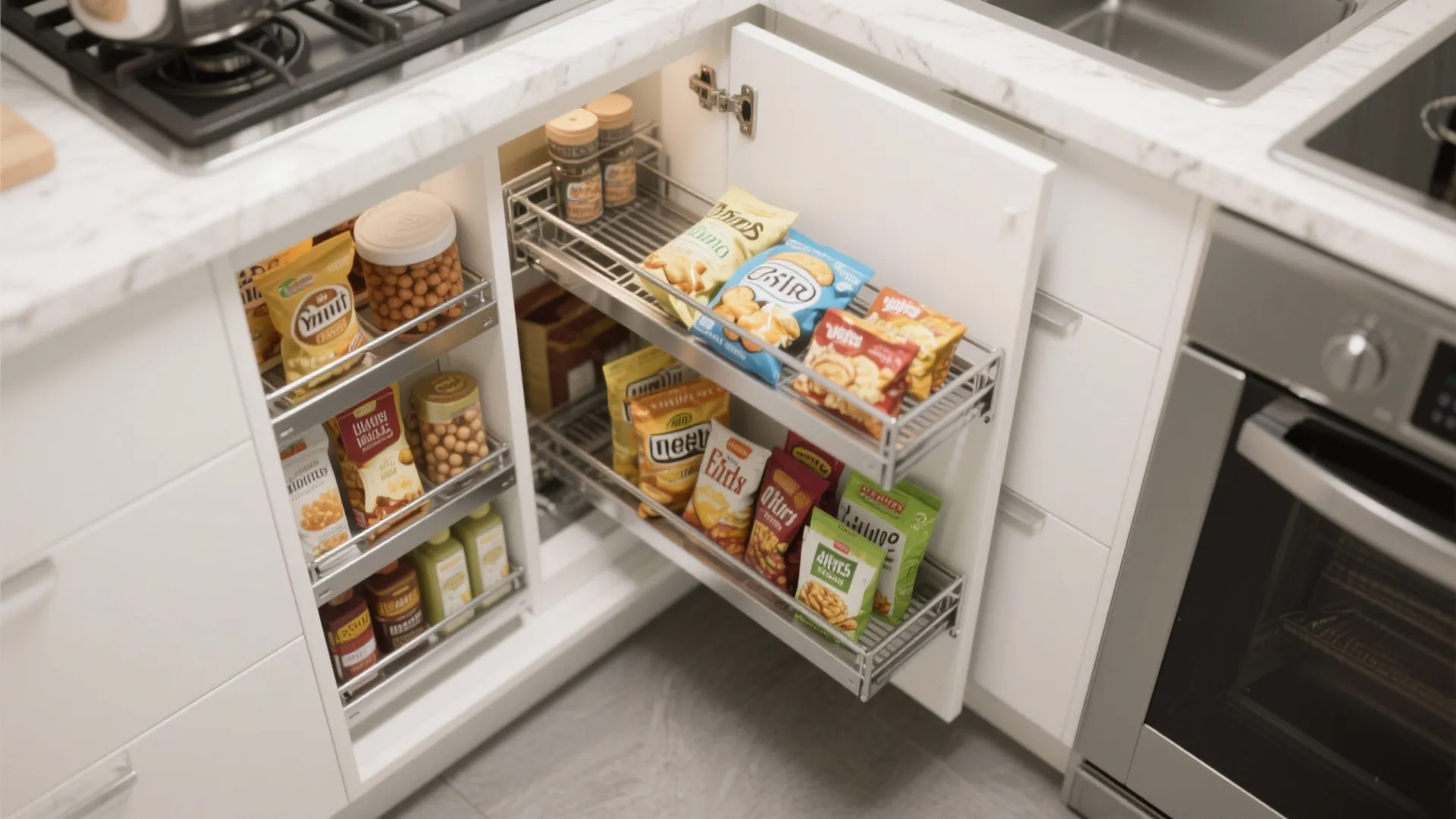 2. Pull-Out Corner Pantry