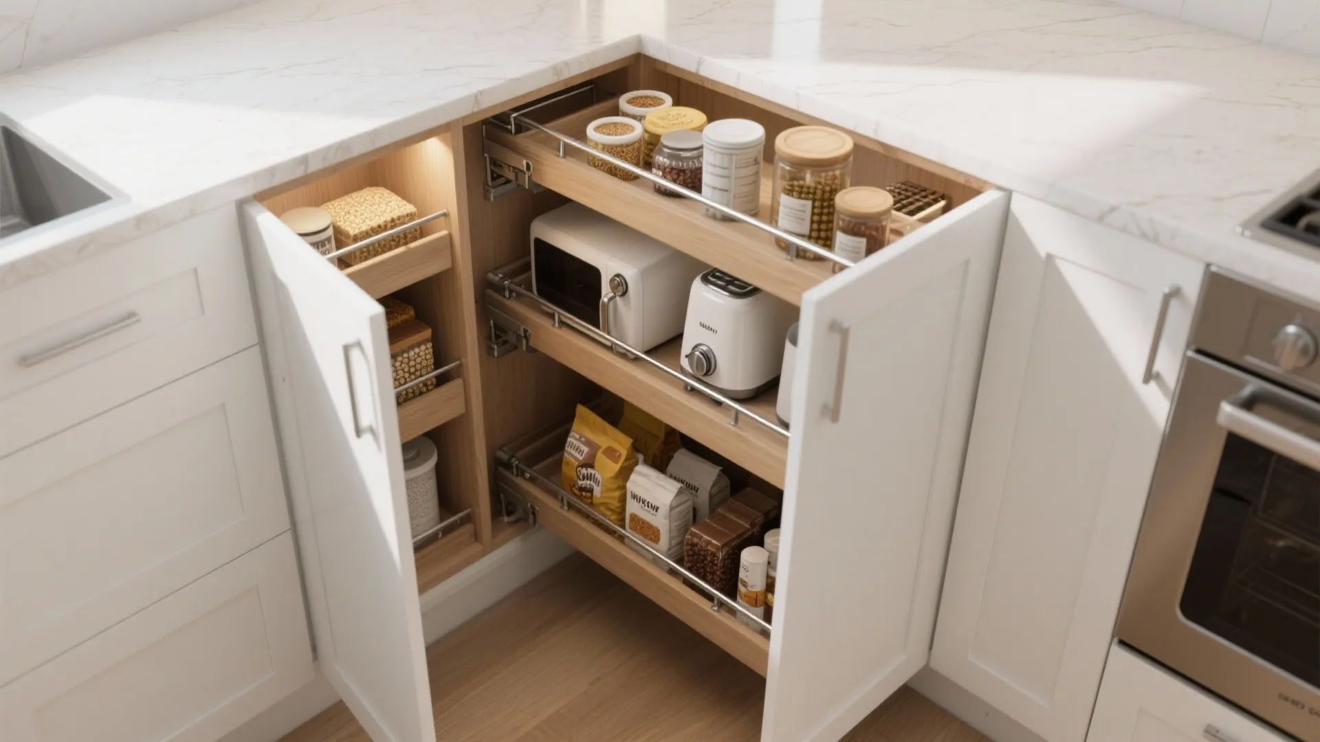 4. Pull-Out Corner Pantry