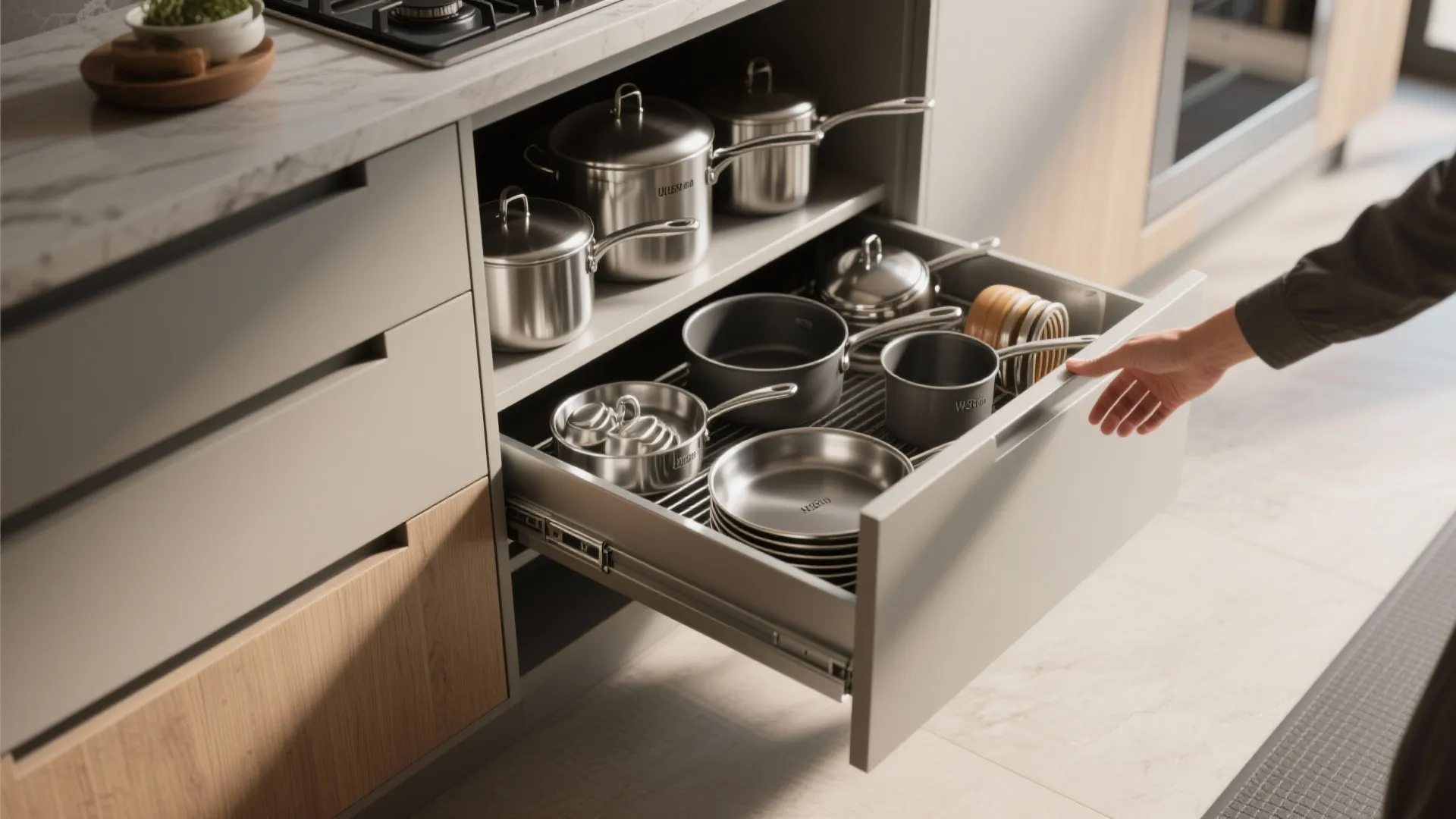 2. Invest in Pull-Out Drawer Inserts