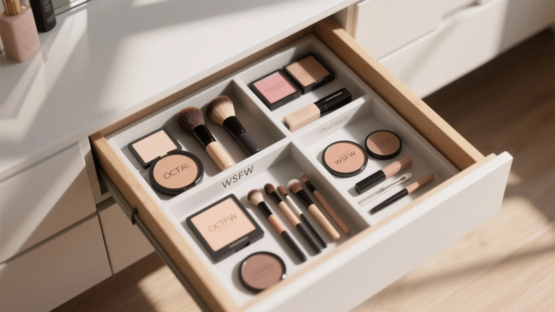 3. Pull-out trays in shallow drawers