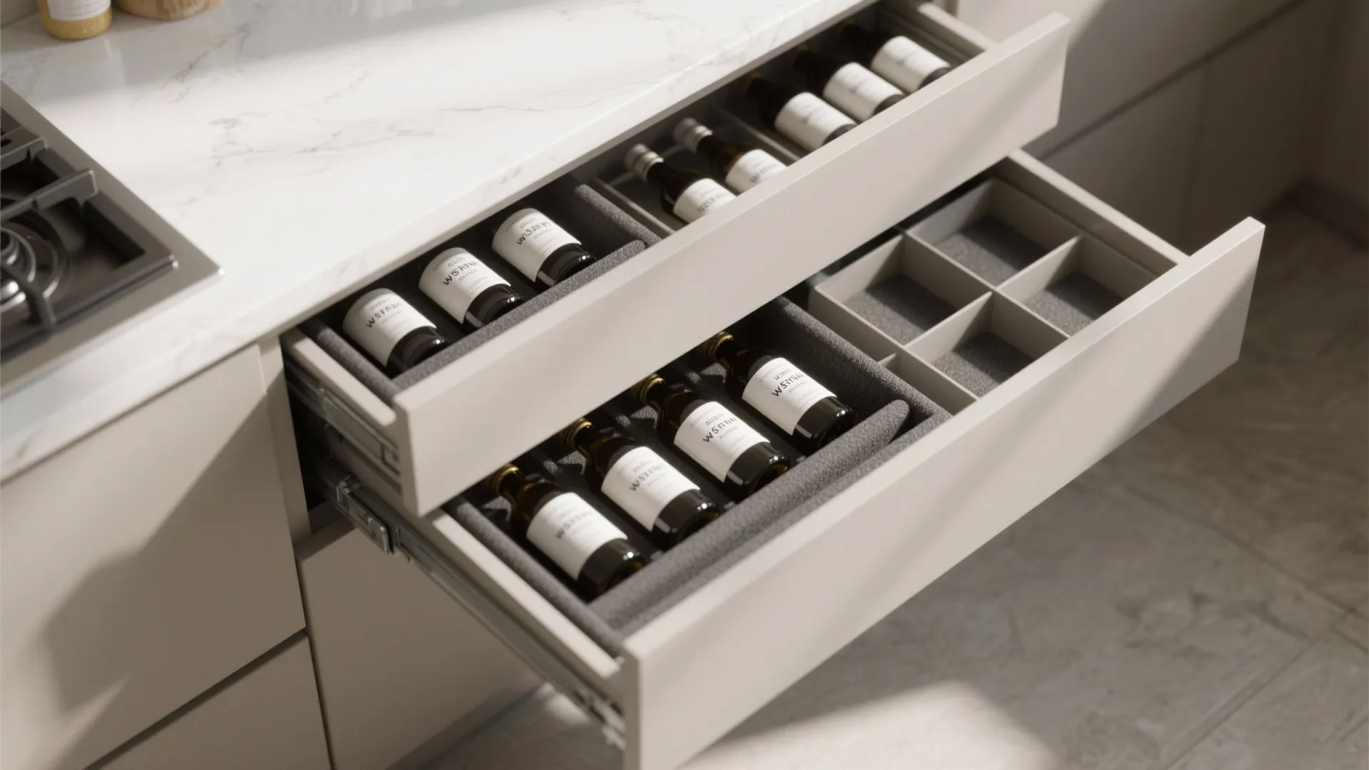 3. Under-counter pull-out drawers and wine drawers