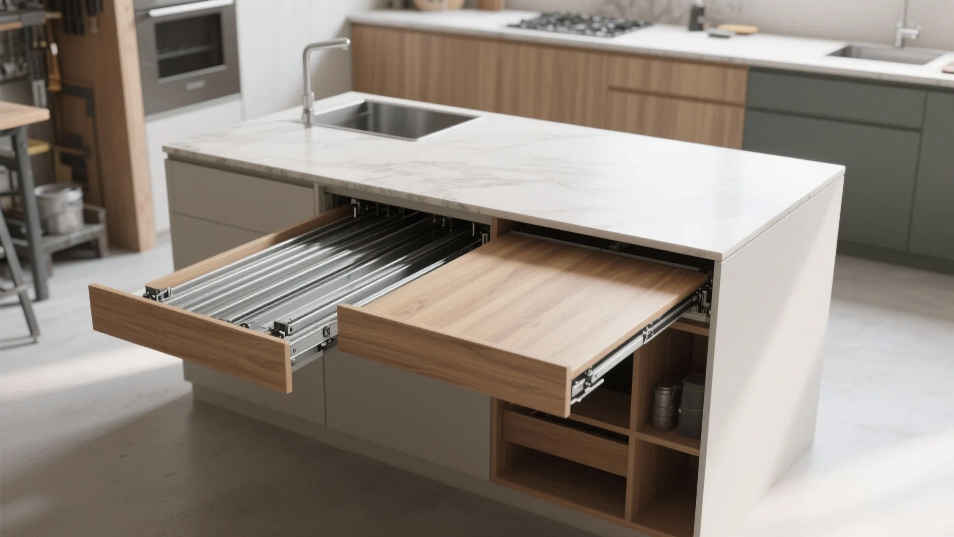 2. Pull-out Extension and Drop Leaves