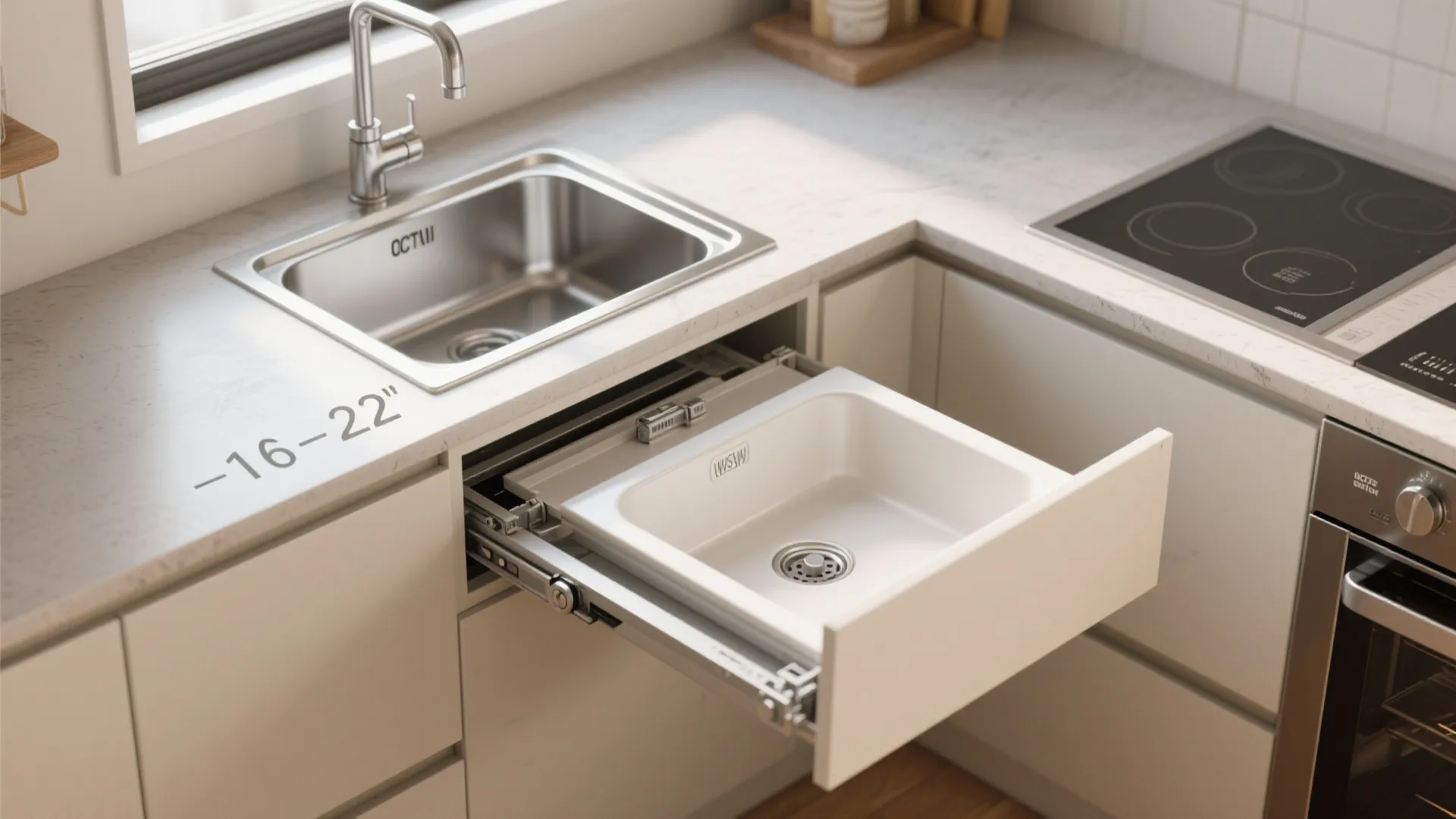 5. Pull-out and fold-down sinks for ultra-tiny kitchens