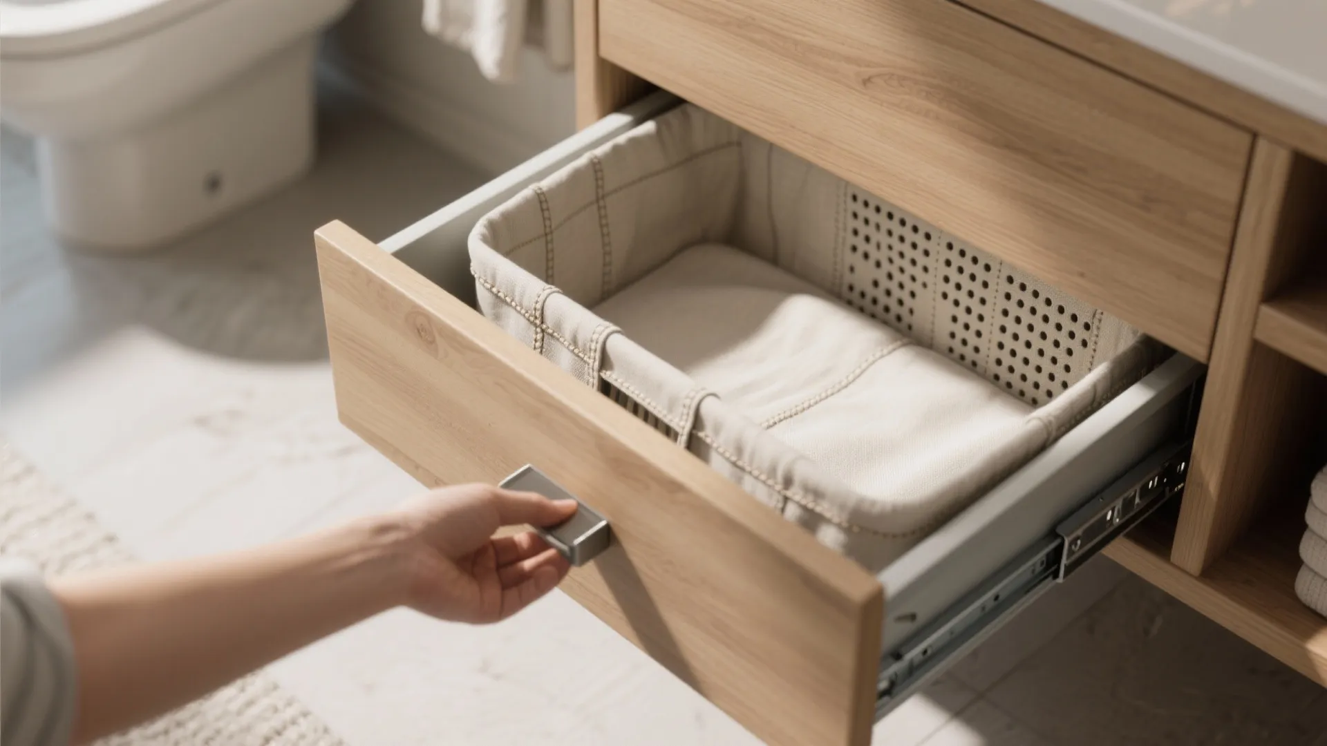 1. Pull-out cabinet hamper
