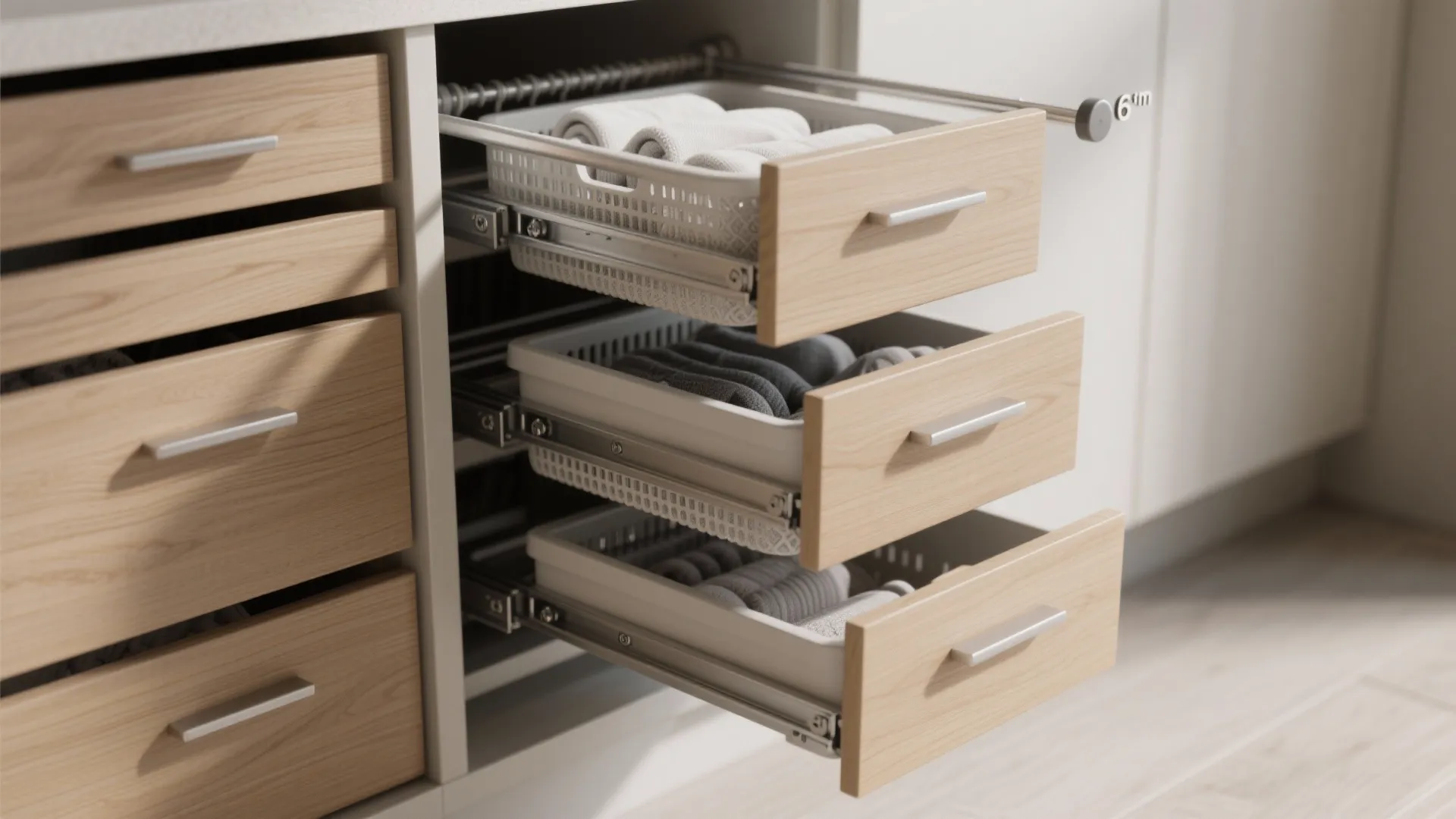 5. Make use of awkward nooks: pull-out hampers & utility drawers