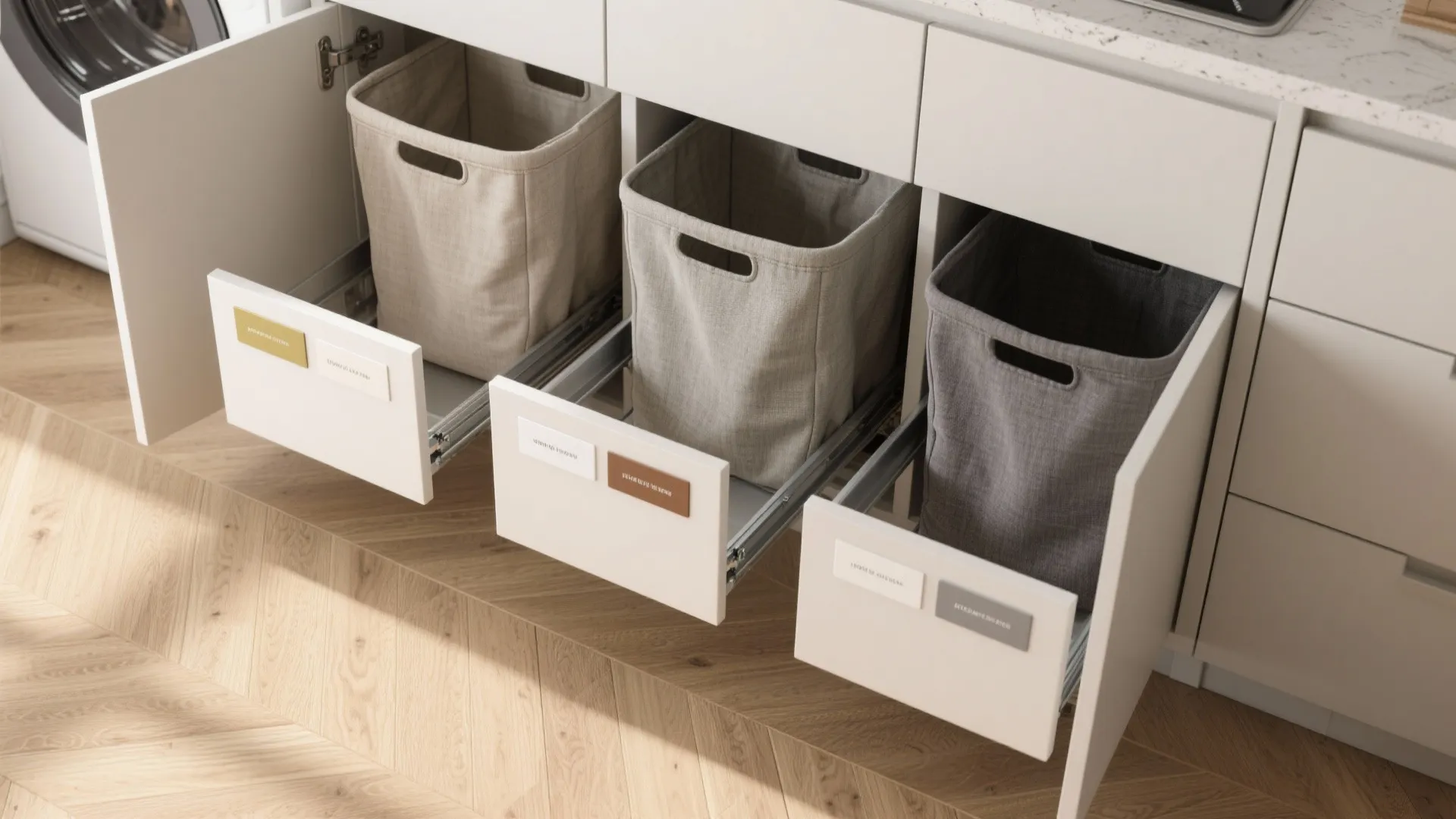 3. Built-in hampers and sorting stations