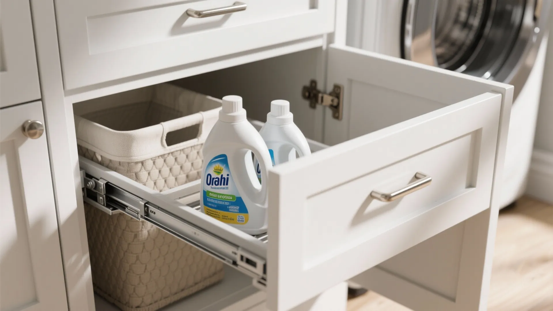 2. Pull-out shelves and built-in hampers