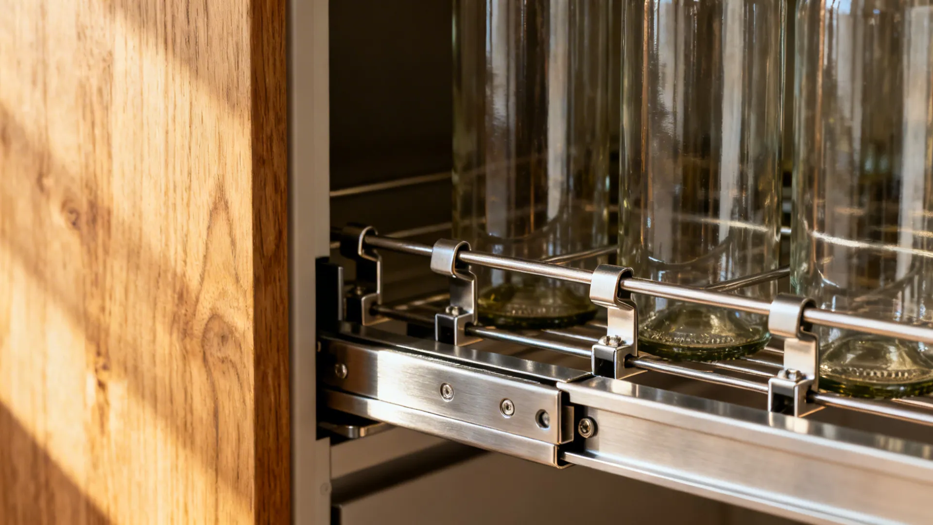 Minimalist pull-out pantry columns