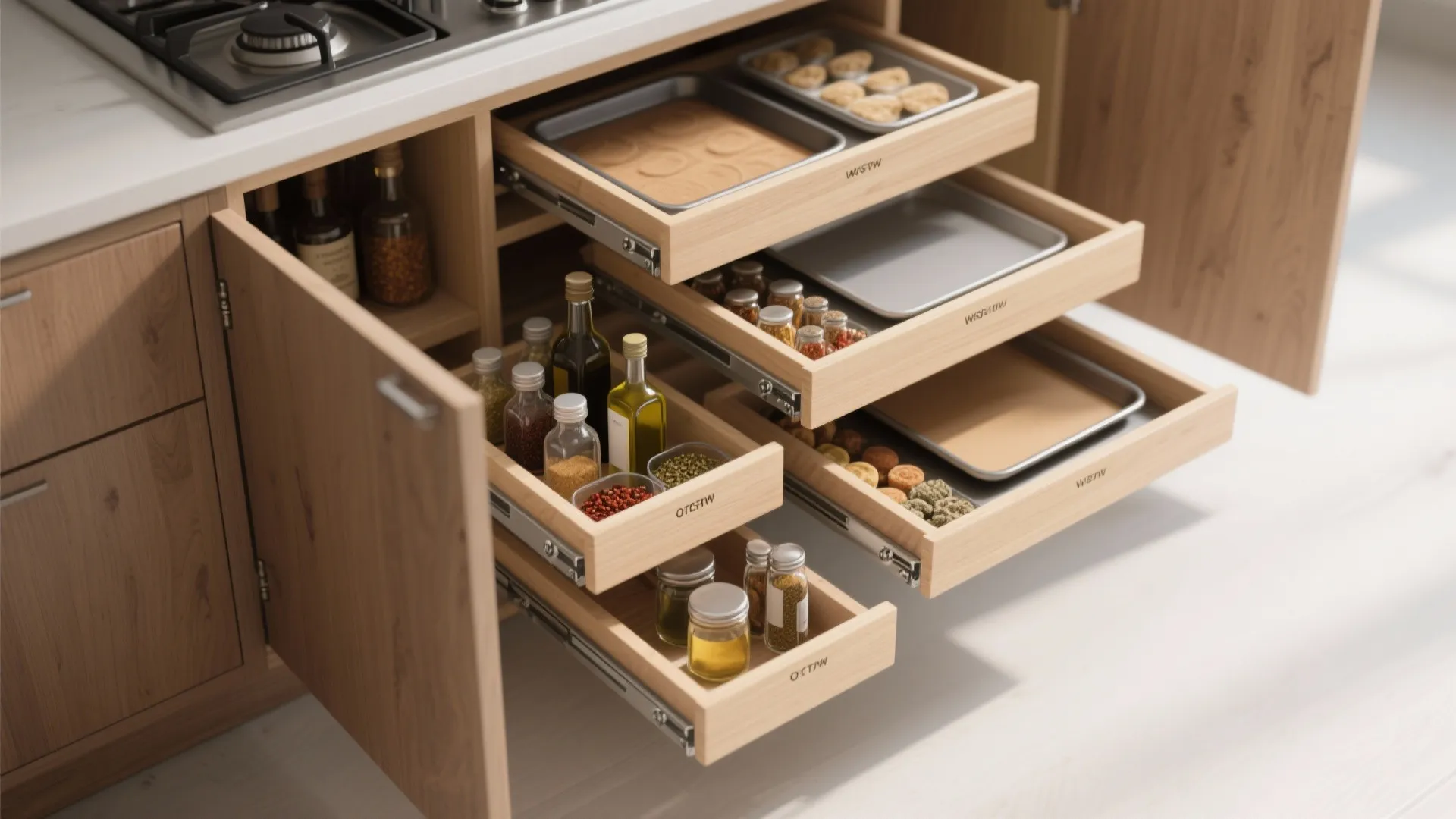 4. Pull-Out Organizers and Vertical Storage