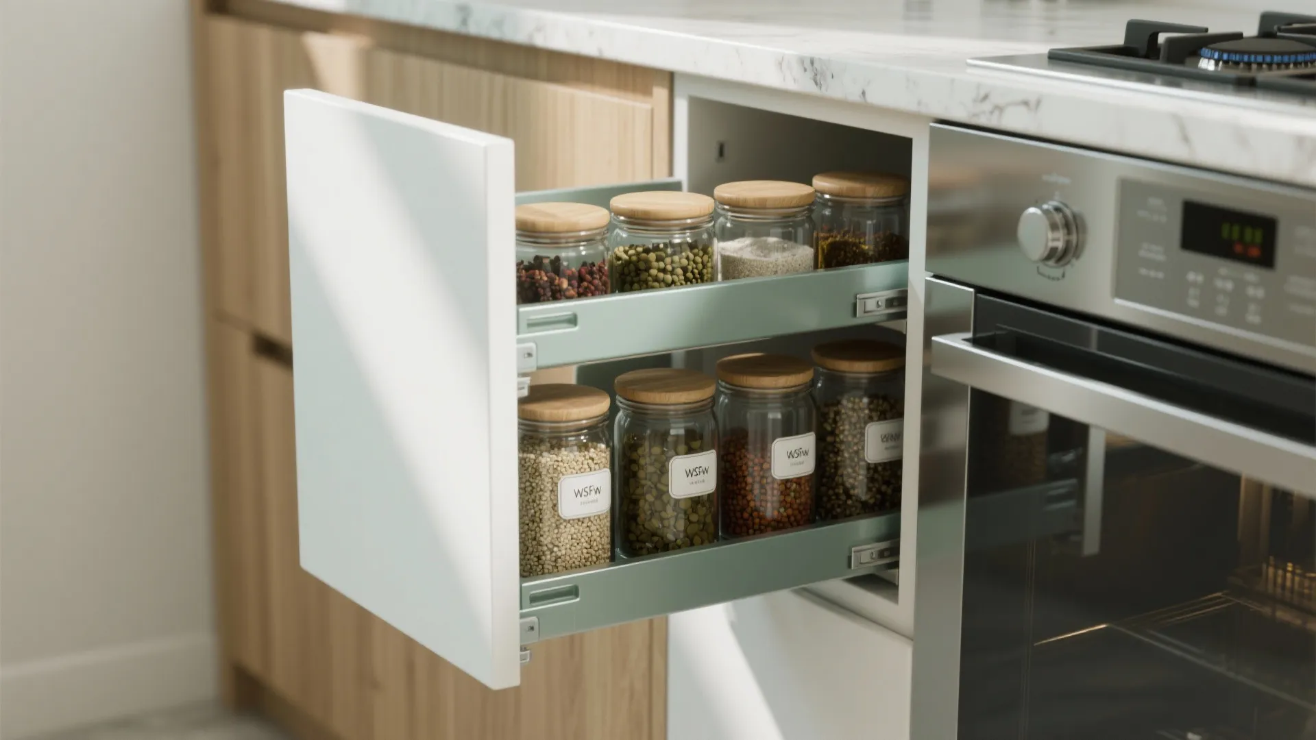 Minimalist kitchen storage that actually works
