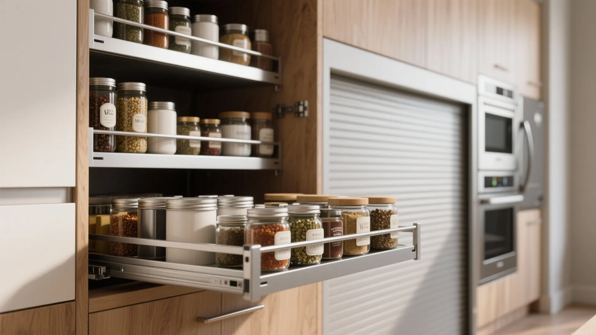 2. Pull-out pantry and appliance garages