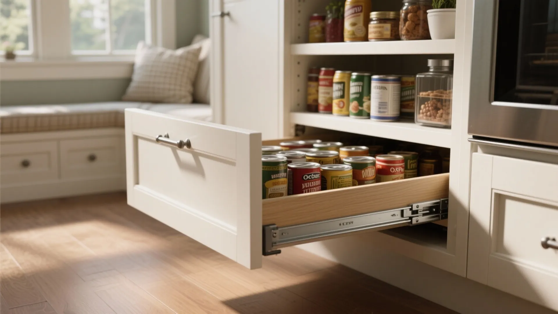 5. Pull-out pantry or appliance garage under the seat
