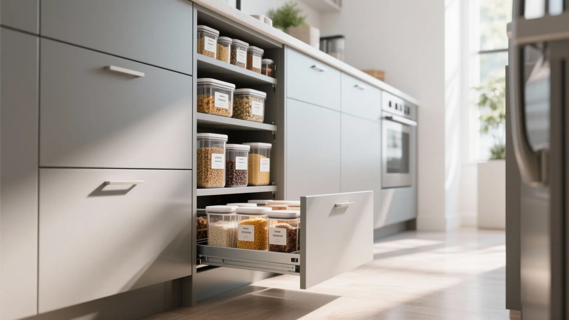 7. Pull-Out Pantry Drawers