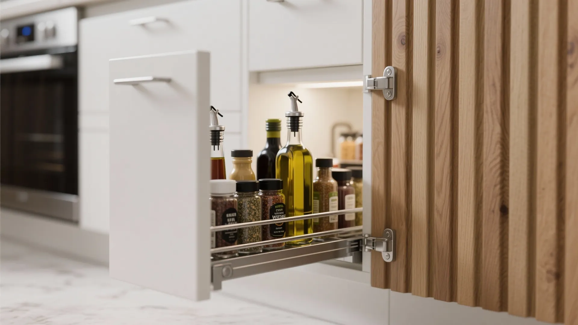 Minimalist Kitchen Storage with Vertical Rhythm