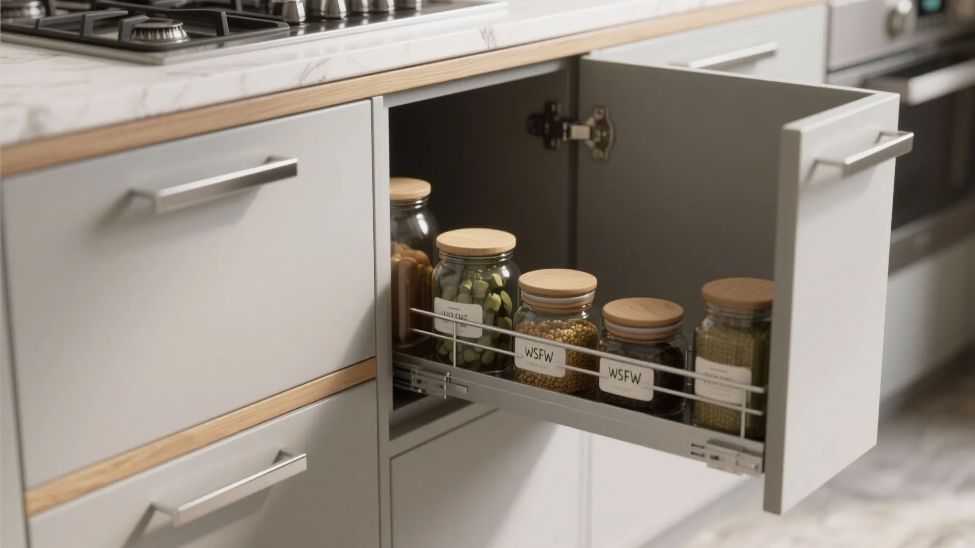Minimal kitchen storage that actually works