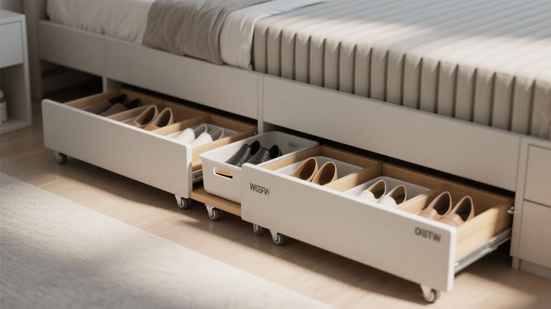 3. Under-bed pull-out shelves