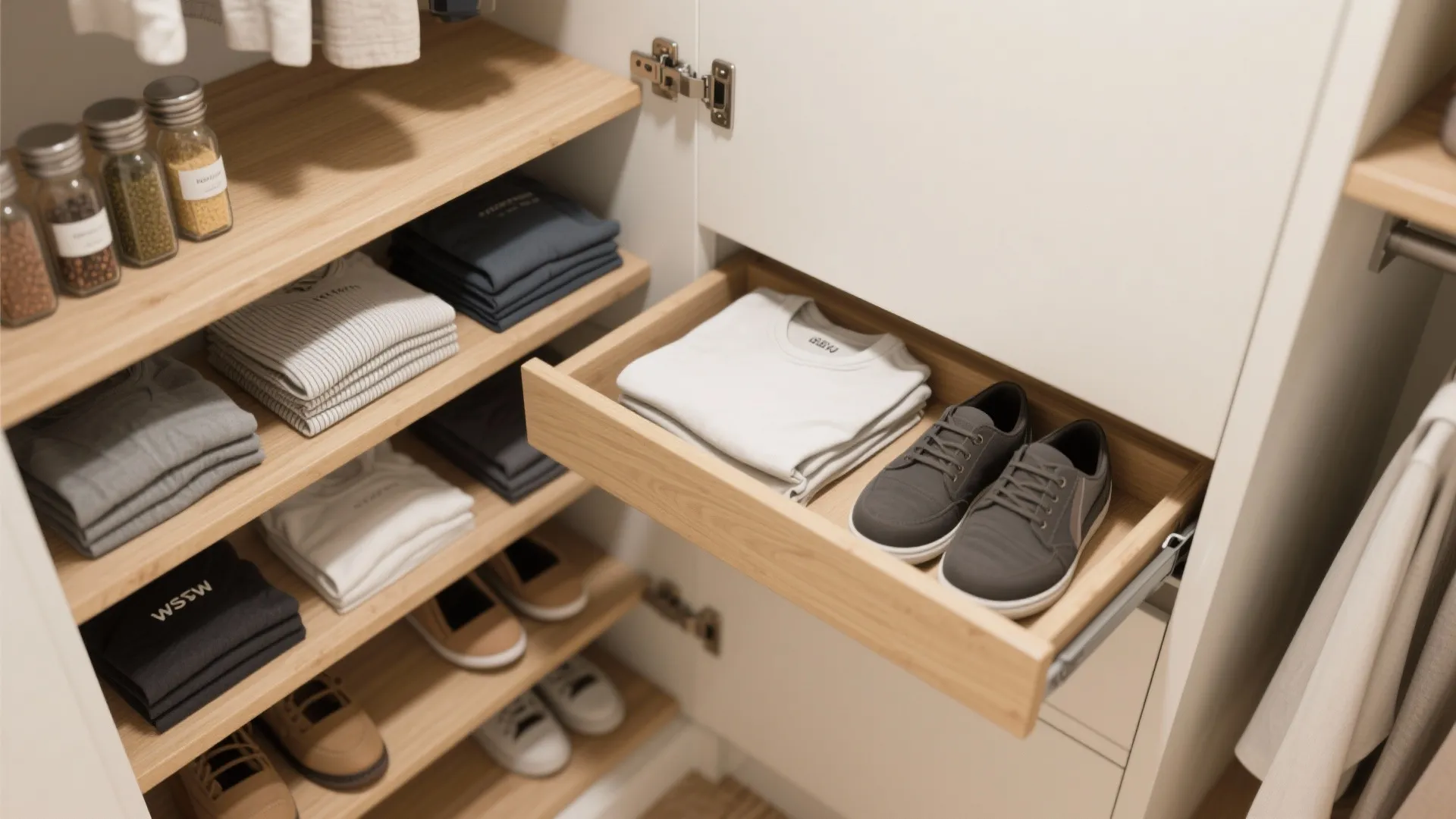 Idea 2: Pull‑Out Slim Shelving