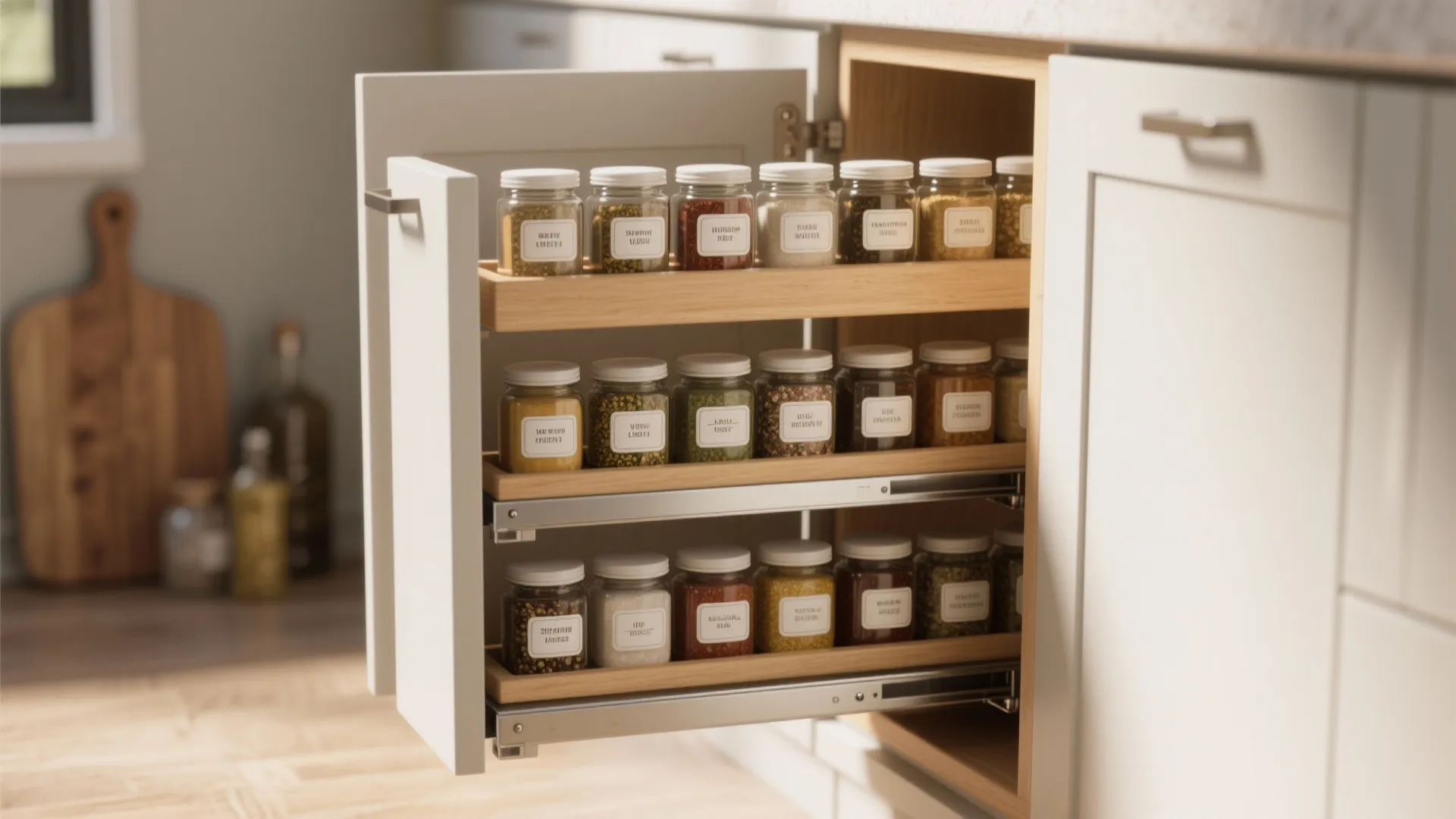 5. Vertical pull-out towers or slim pantry inserts