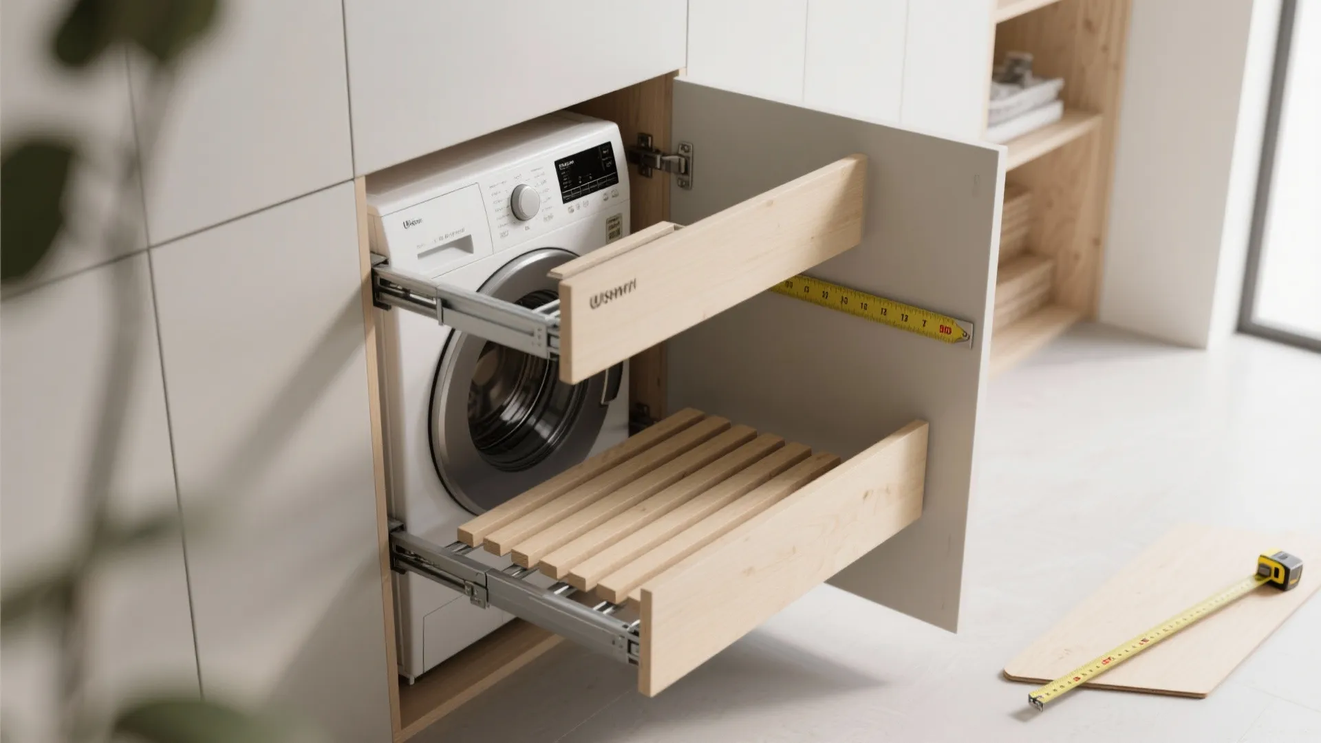 4. Pull-out laundry tower or fold-down shelf