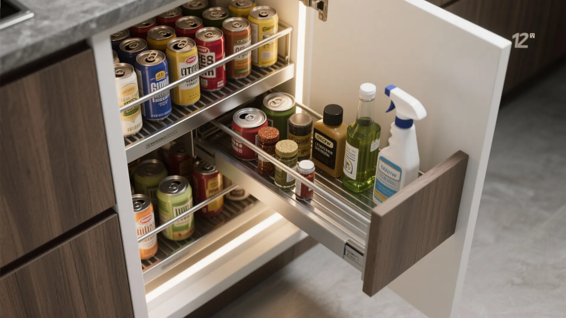 2. Pull-out pantry towers for narrow spaces