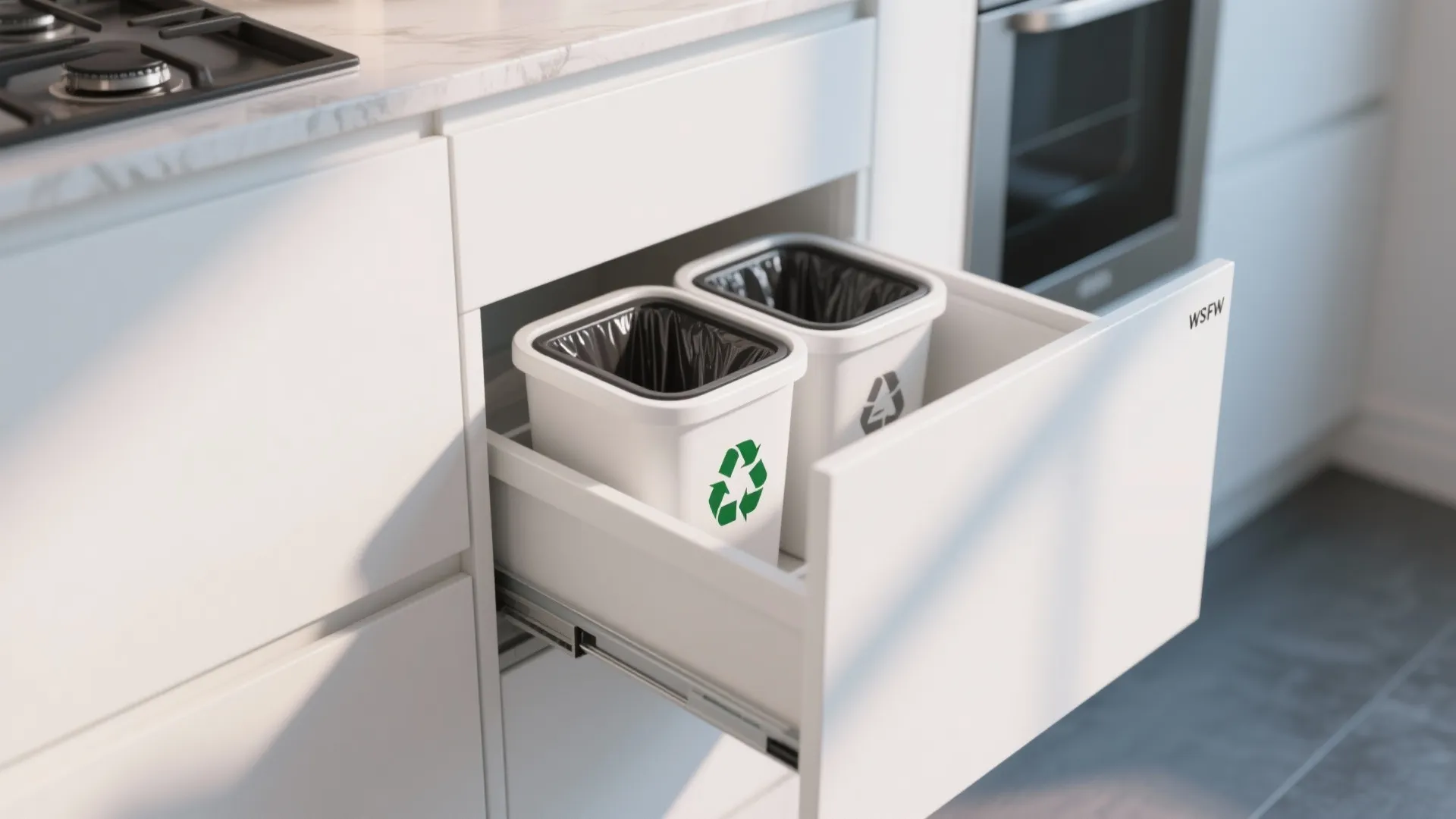 8. Pull-Out Trash and Recycling Bins