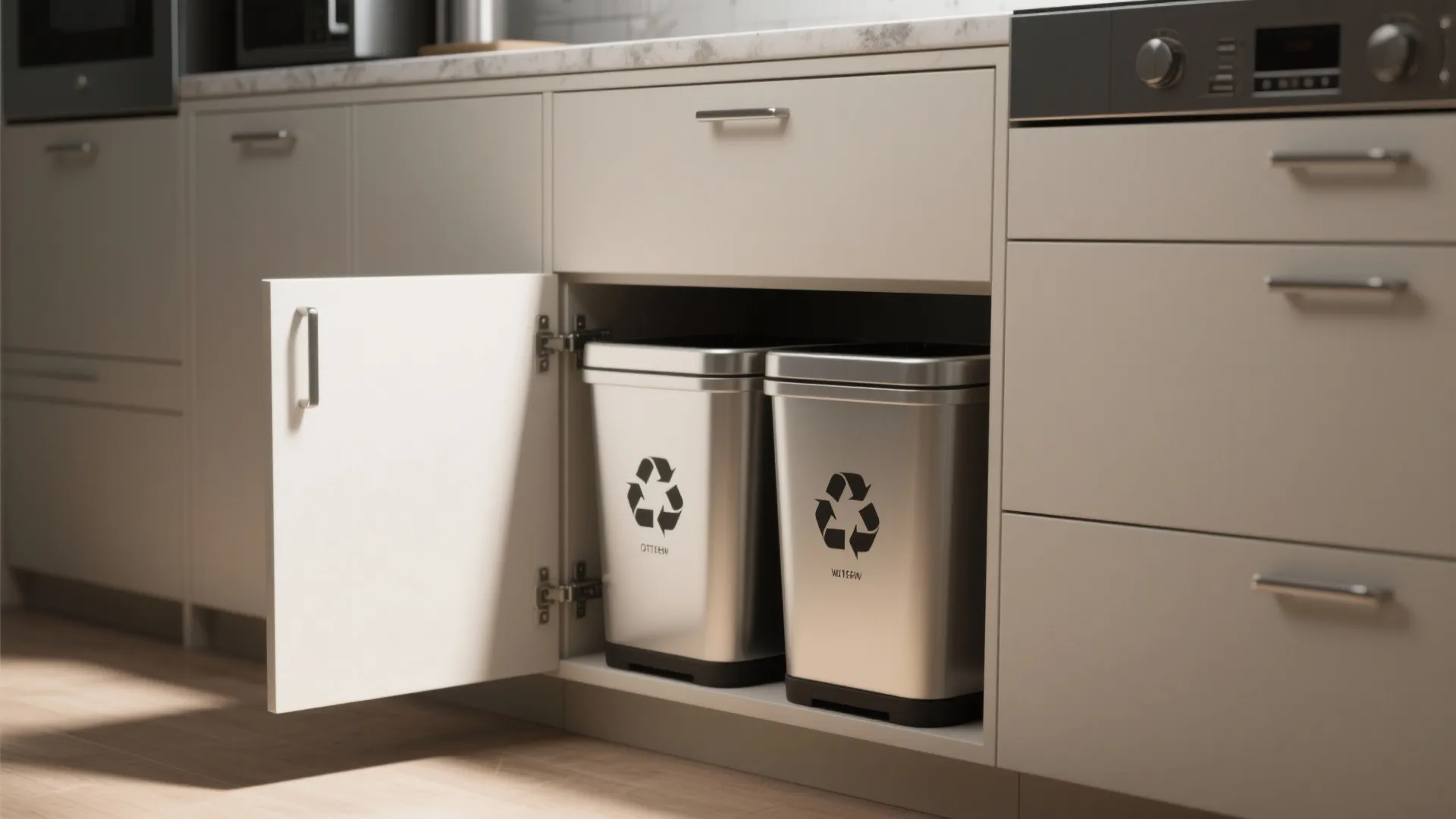 8. Pull-Out Trash and Recycling Bins