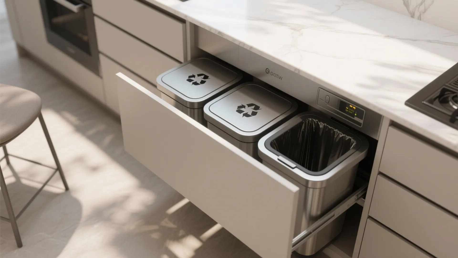 2. Pull-Out Trash & Recycling