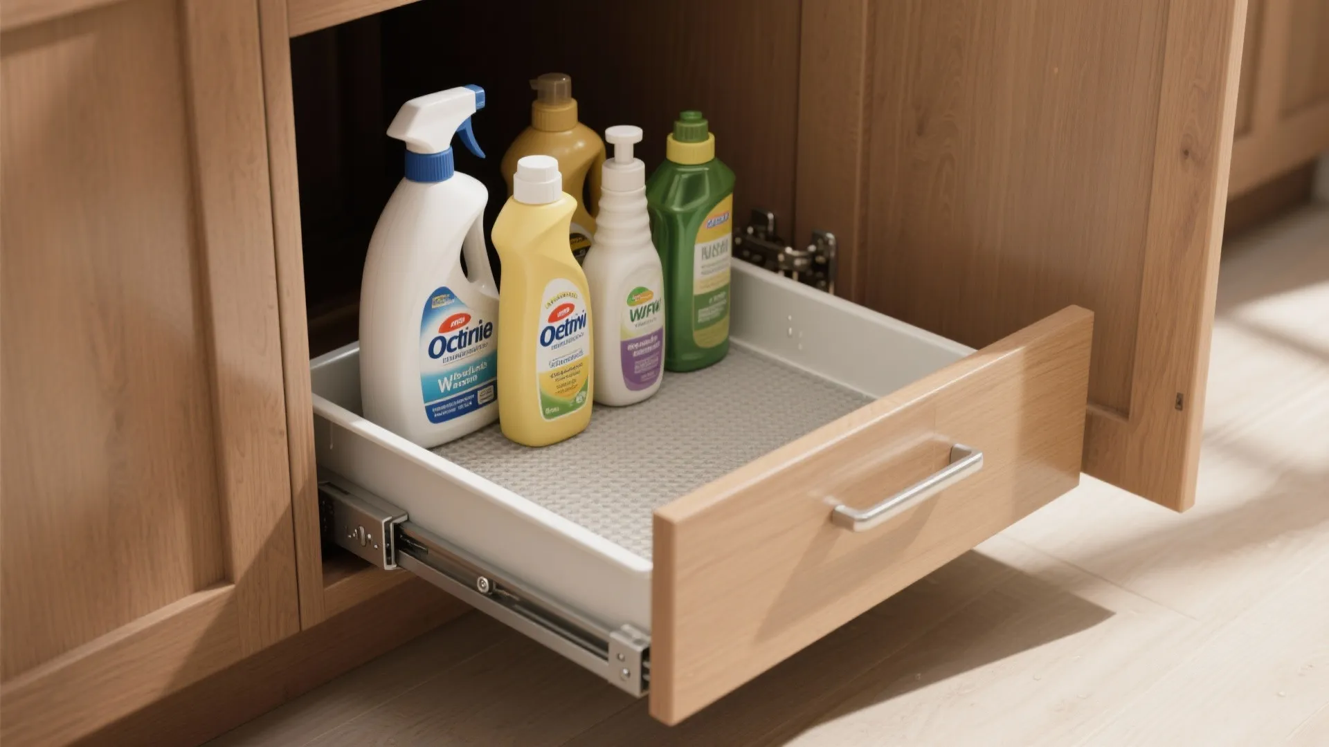 [Section: 5] Pull-Out Detergent Tray in a Base Cabinet