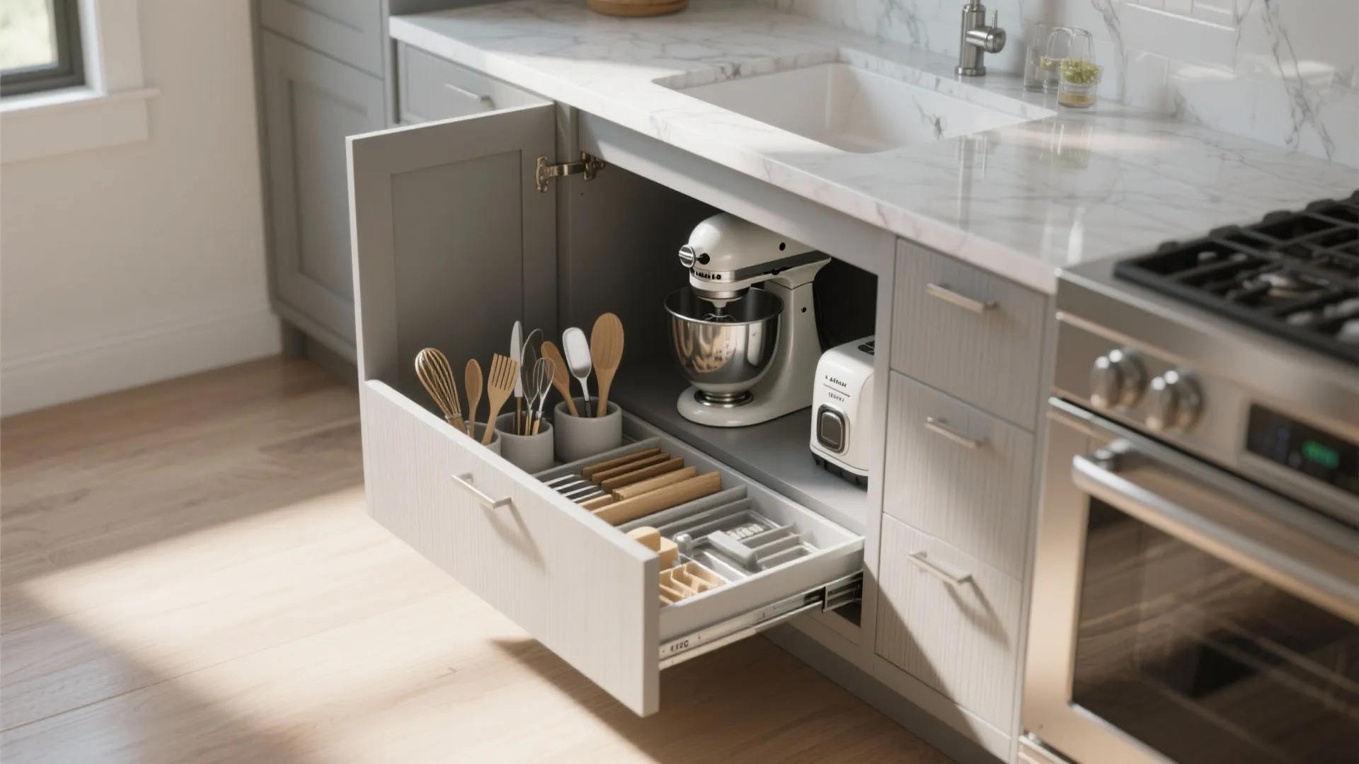 4. Pull-out trays and appliance garages