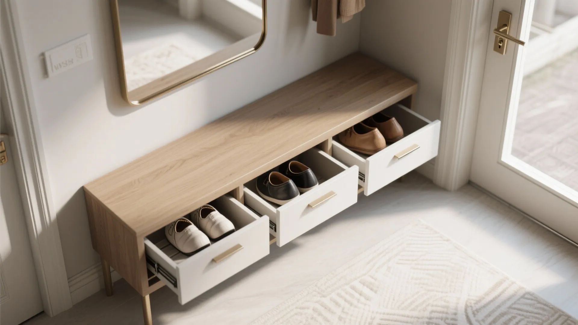 Under-console drawers and pull-out trays