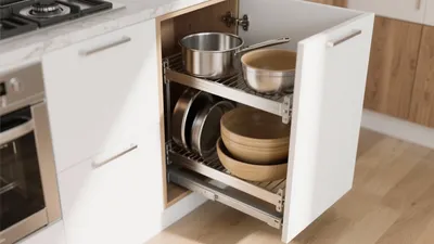 Smart Pull-Out Kitchen Cabinet Storage Solution