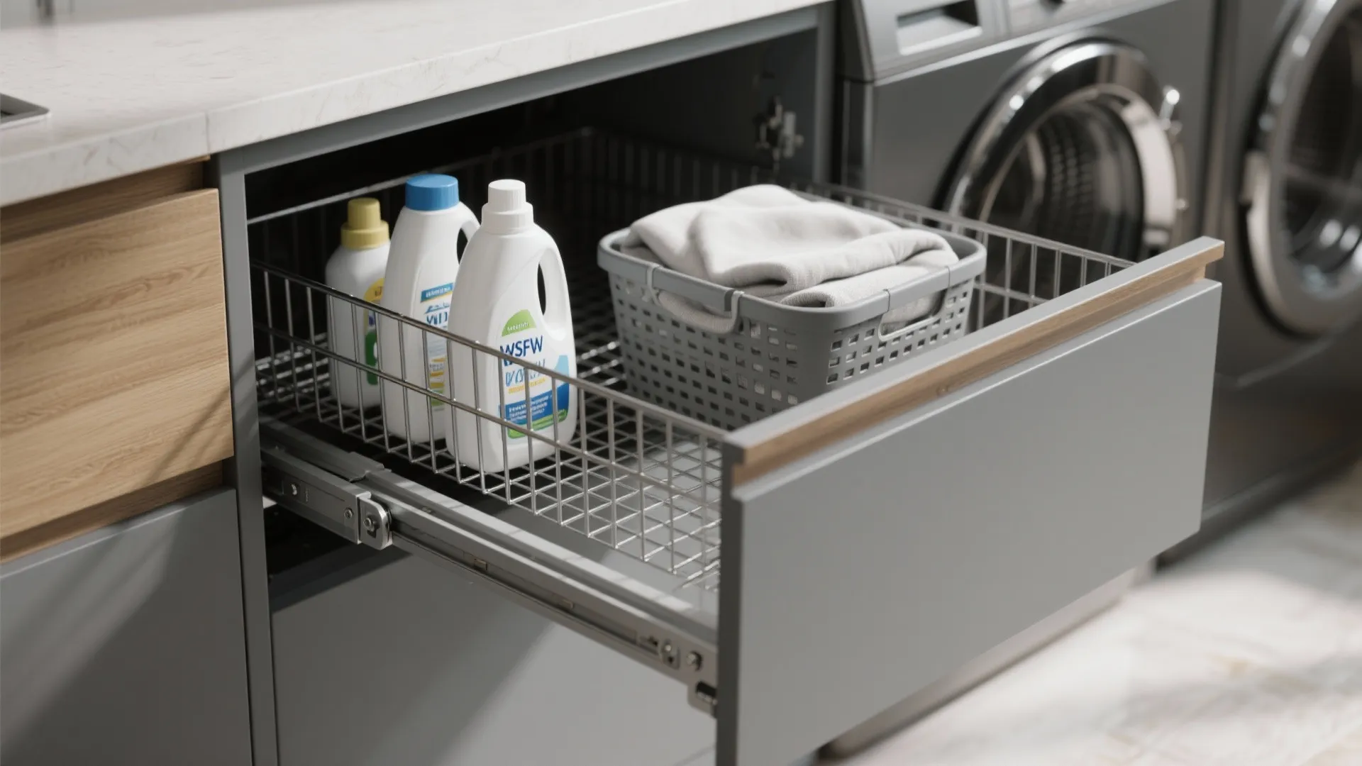 2. Pull-out wire shelves for hidden order