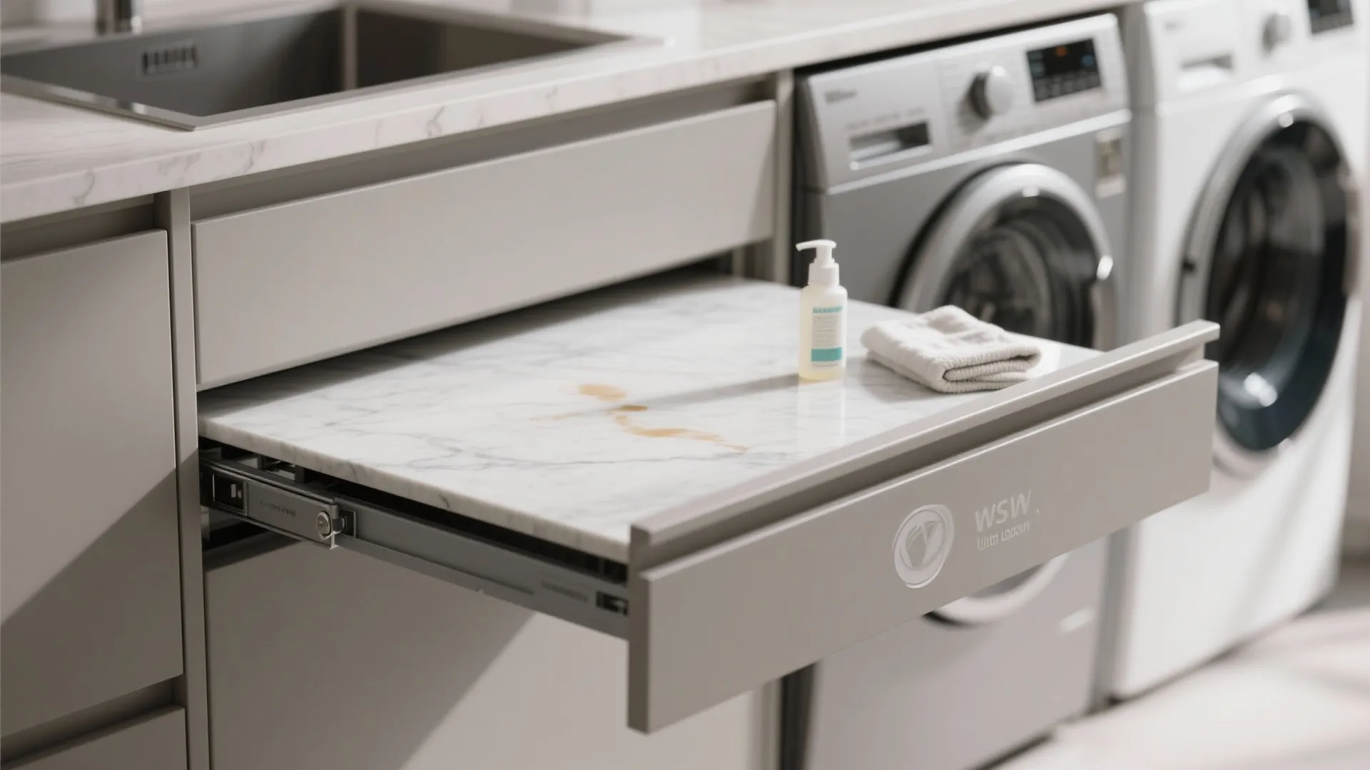 Stacked Washer-Dryer With Pull-Out Worktop