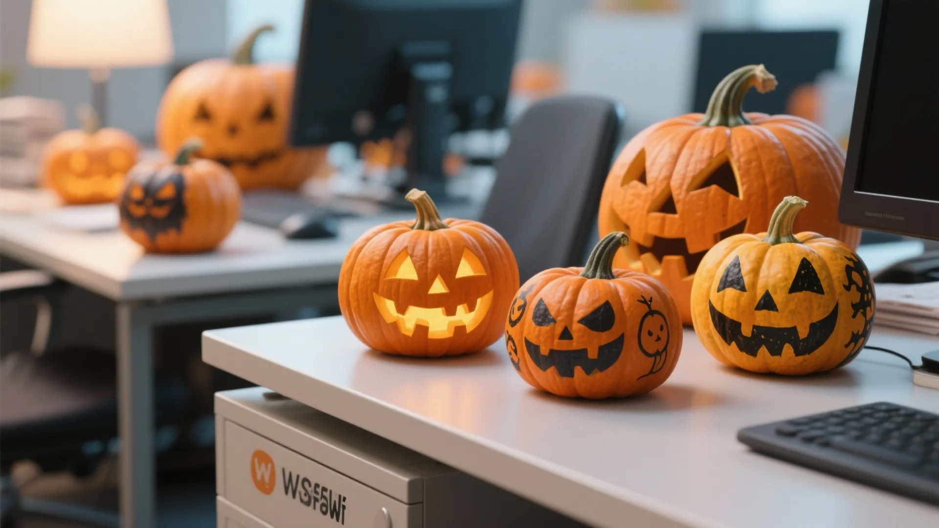 9. Pumpkin Desk Buddies