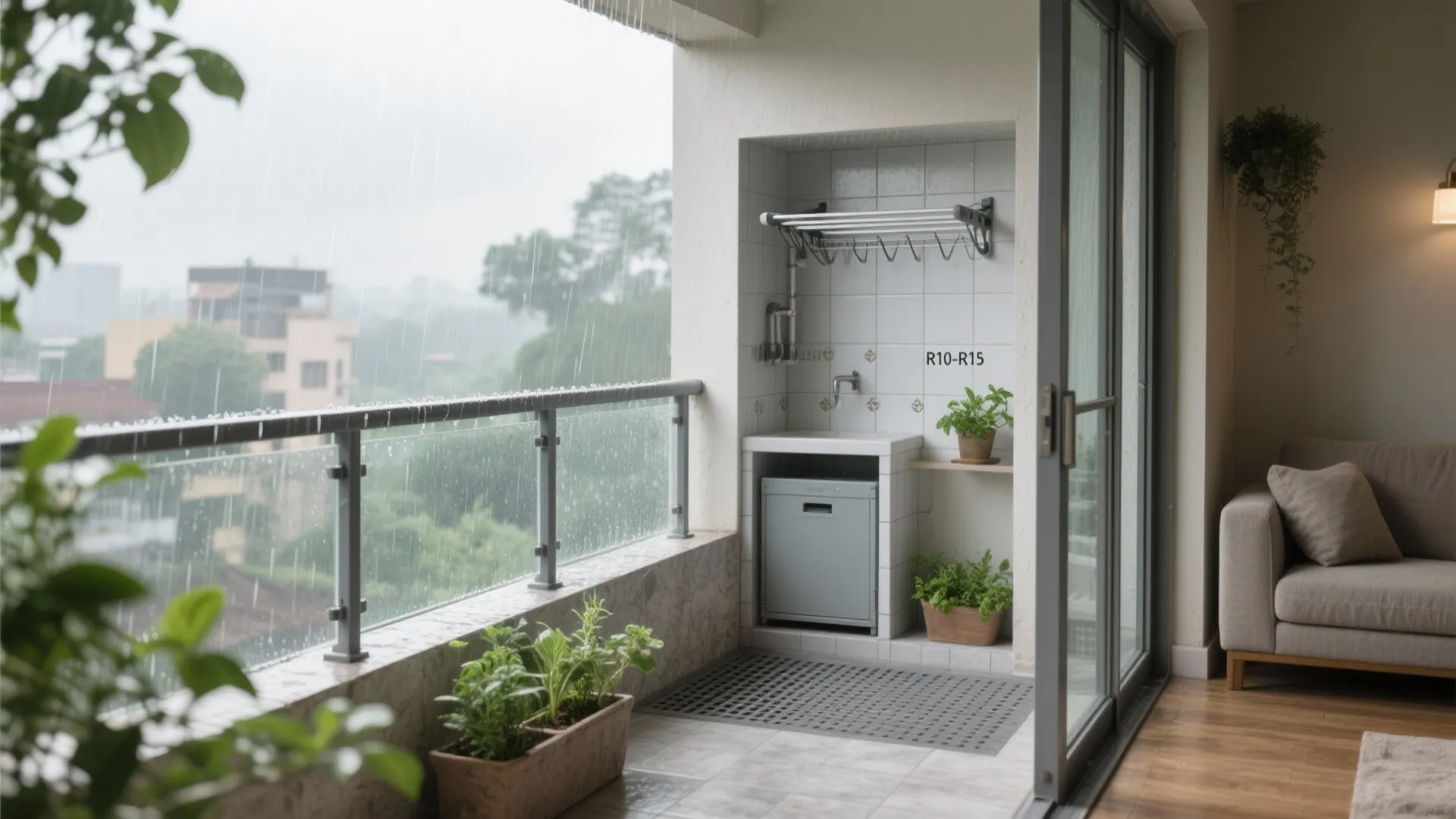 Balcony and Utility Niche: Pune-Monsoon Smart Design