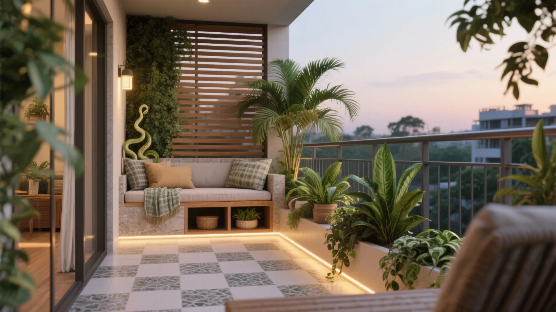 Balcony biophilia and an “outdoor room” feel