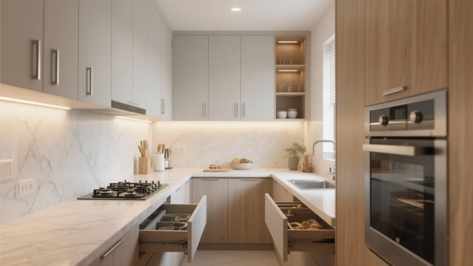 Minimal kitchen storage that actually works