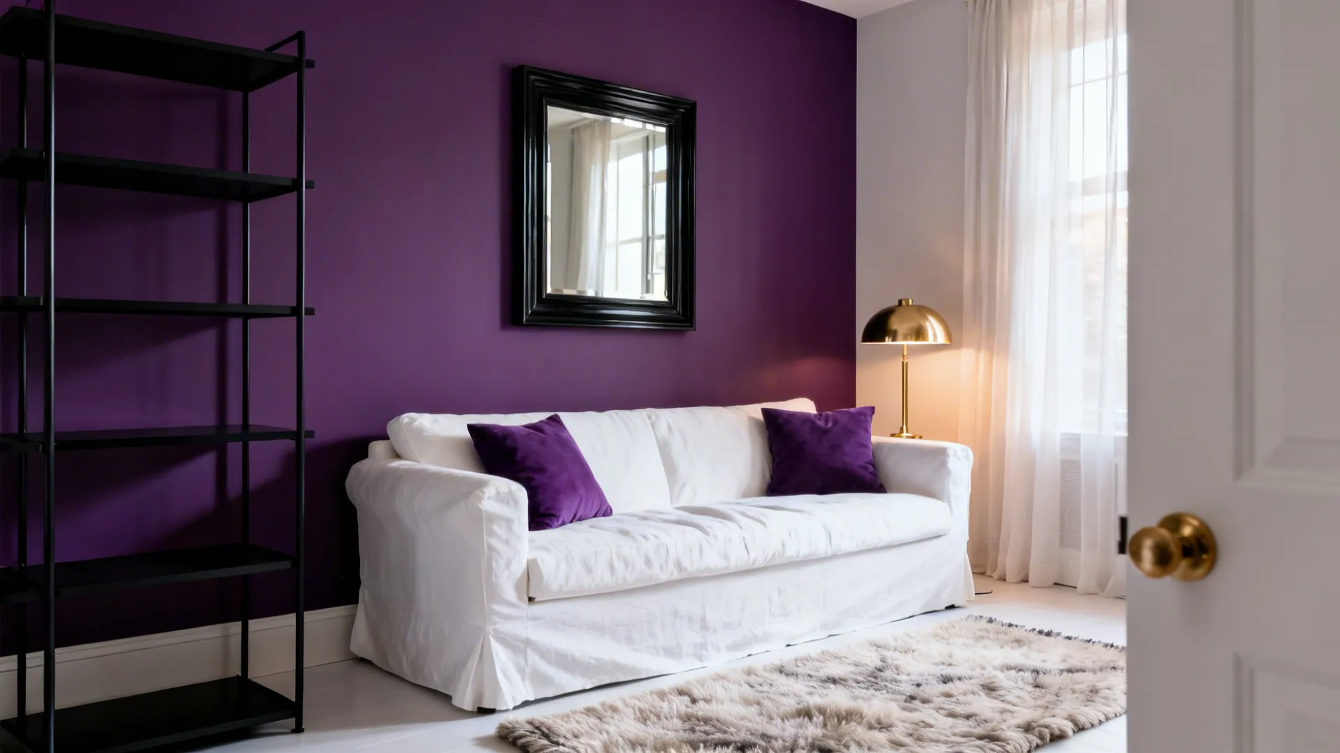 5 Purple, Black & White Living Room Ideas