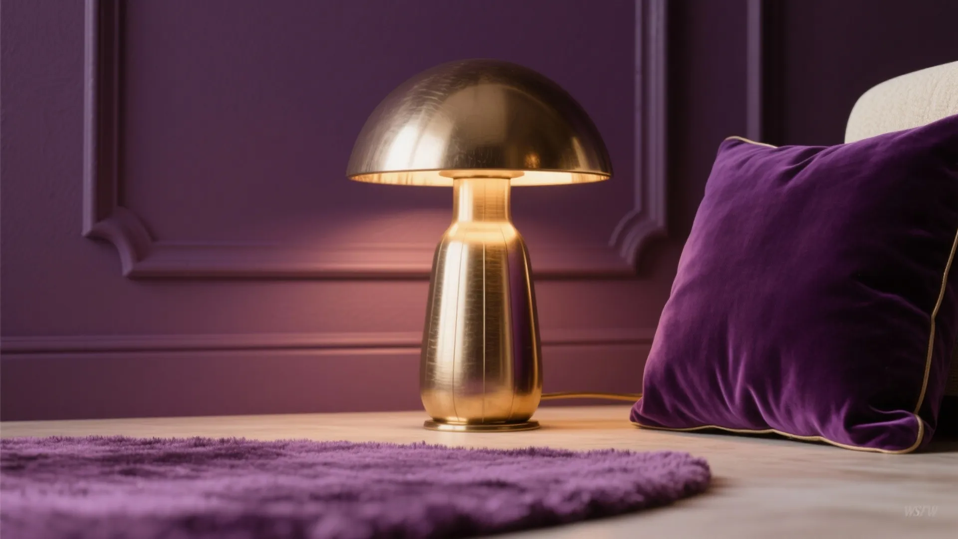 Glam Balance: Purple with Brass and Layered Lighting