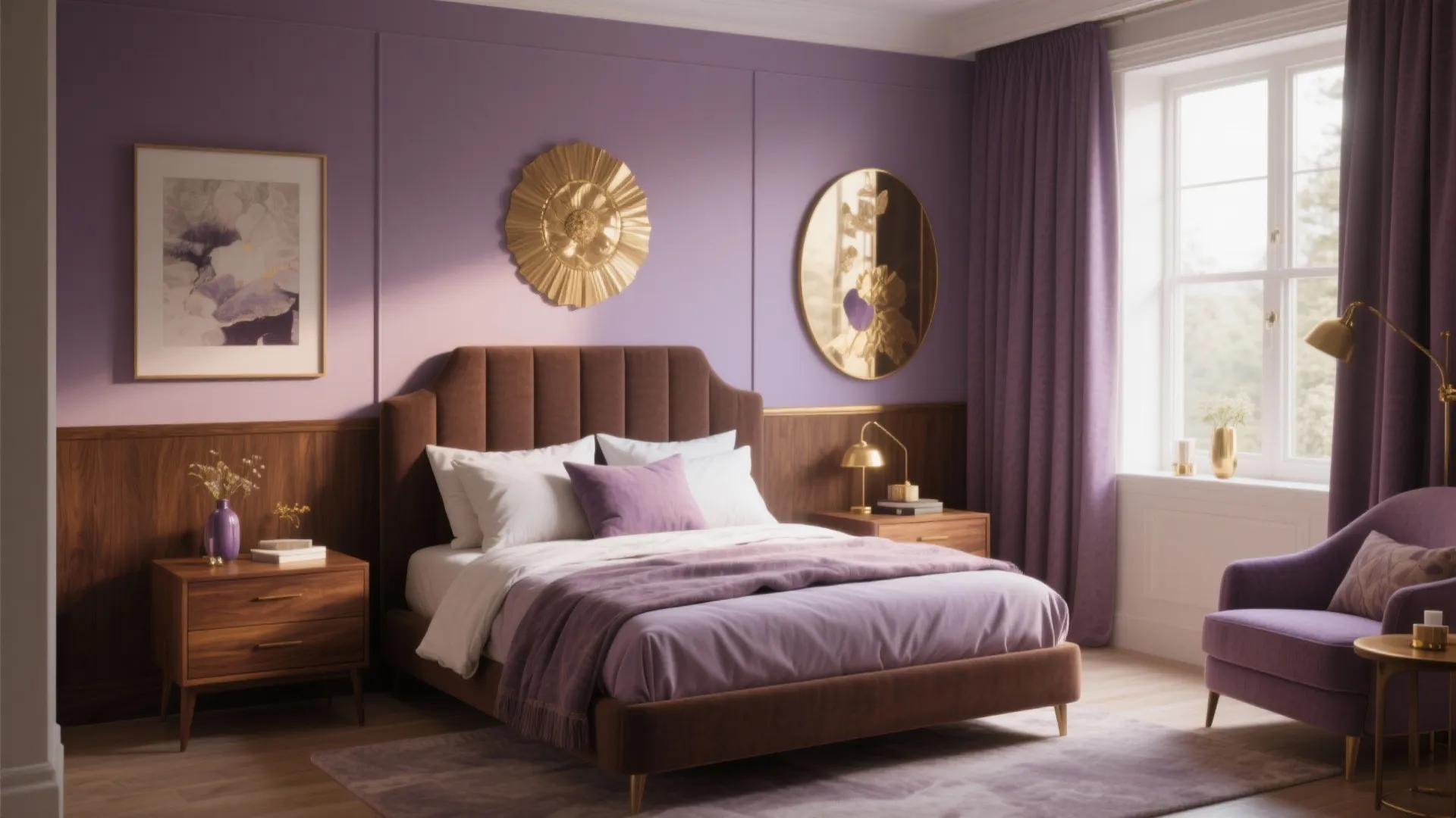 Creative Purple and Brown Bedroom Ideas