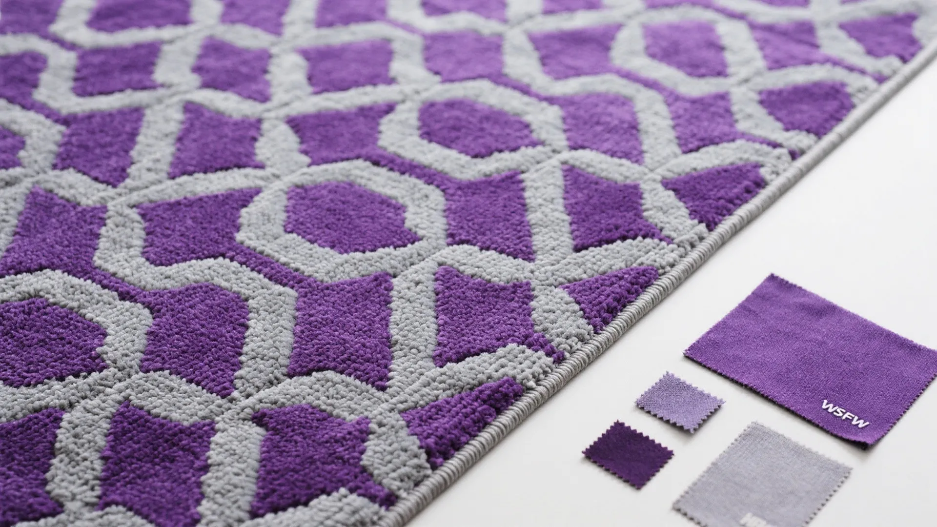 5. Purple and Grey Geometric Rug
