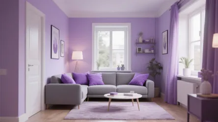 10 Living Room Ideas in Purple and Grey