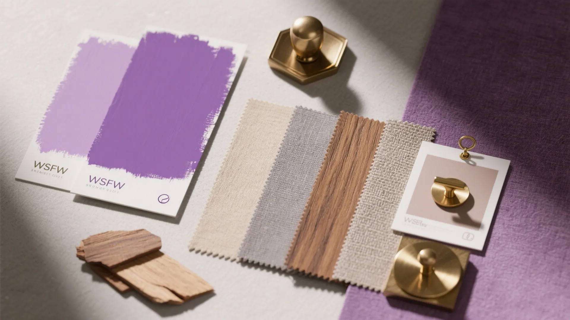 4. Purple with Neutrals and Metallics