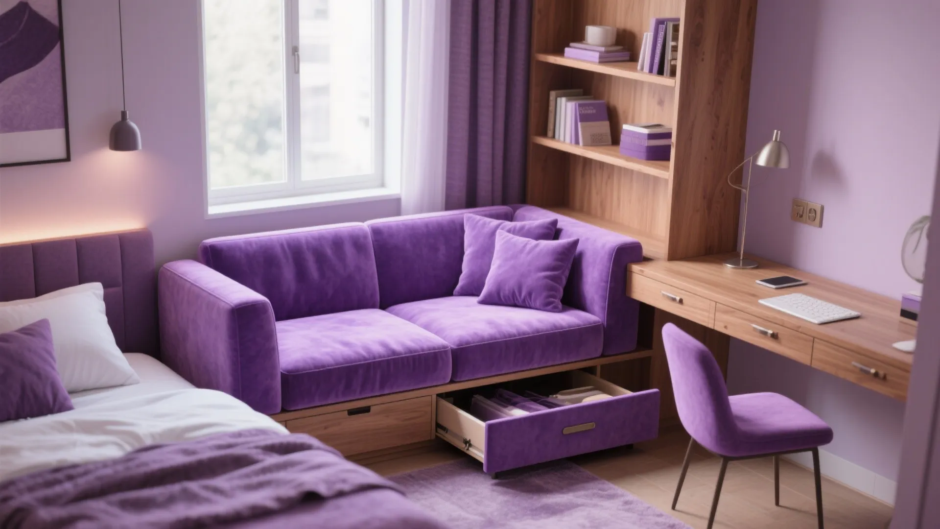 5. Multifunctional Purple Furniture