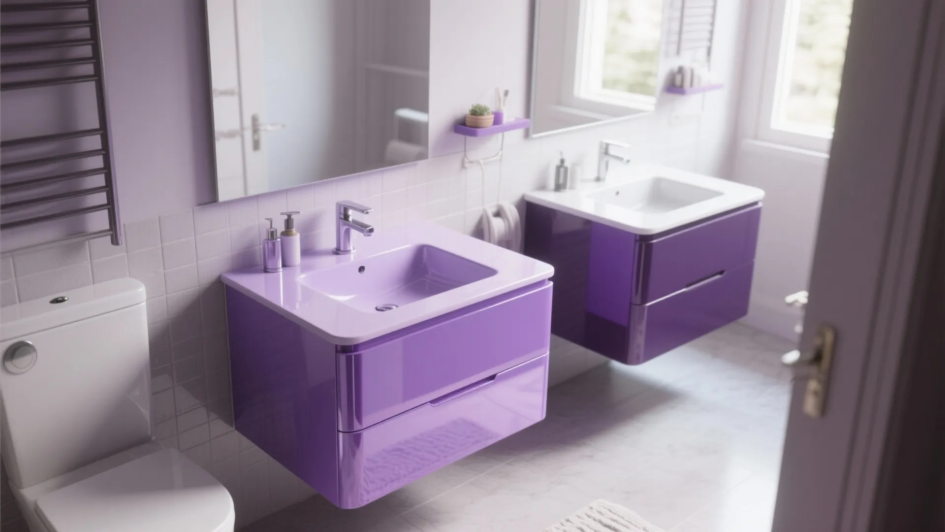 4. Purple Vanity Units