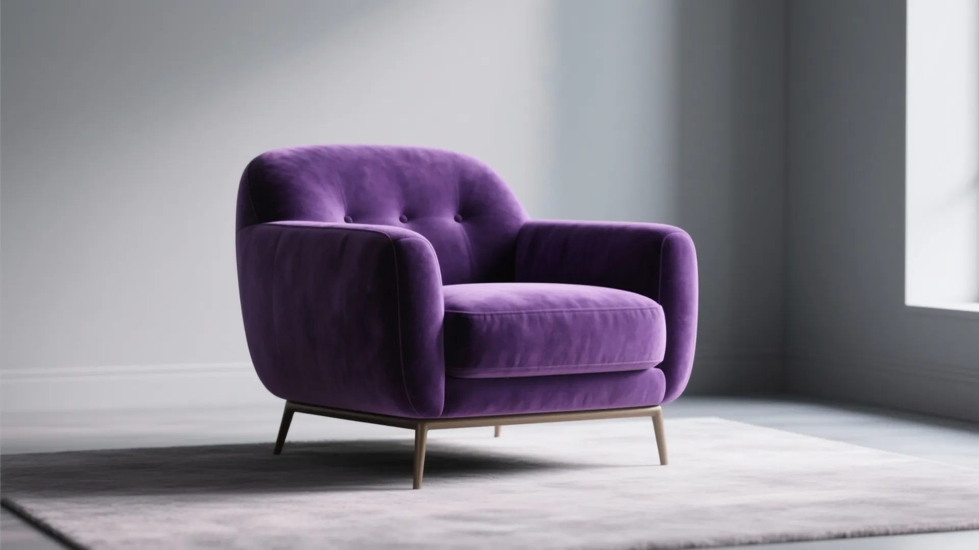 9. Velvet Armchair in Rich Purple