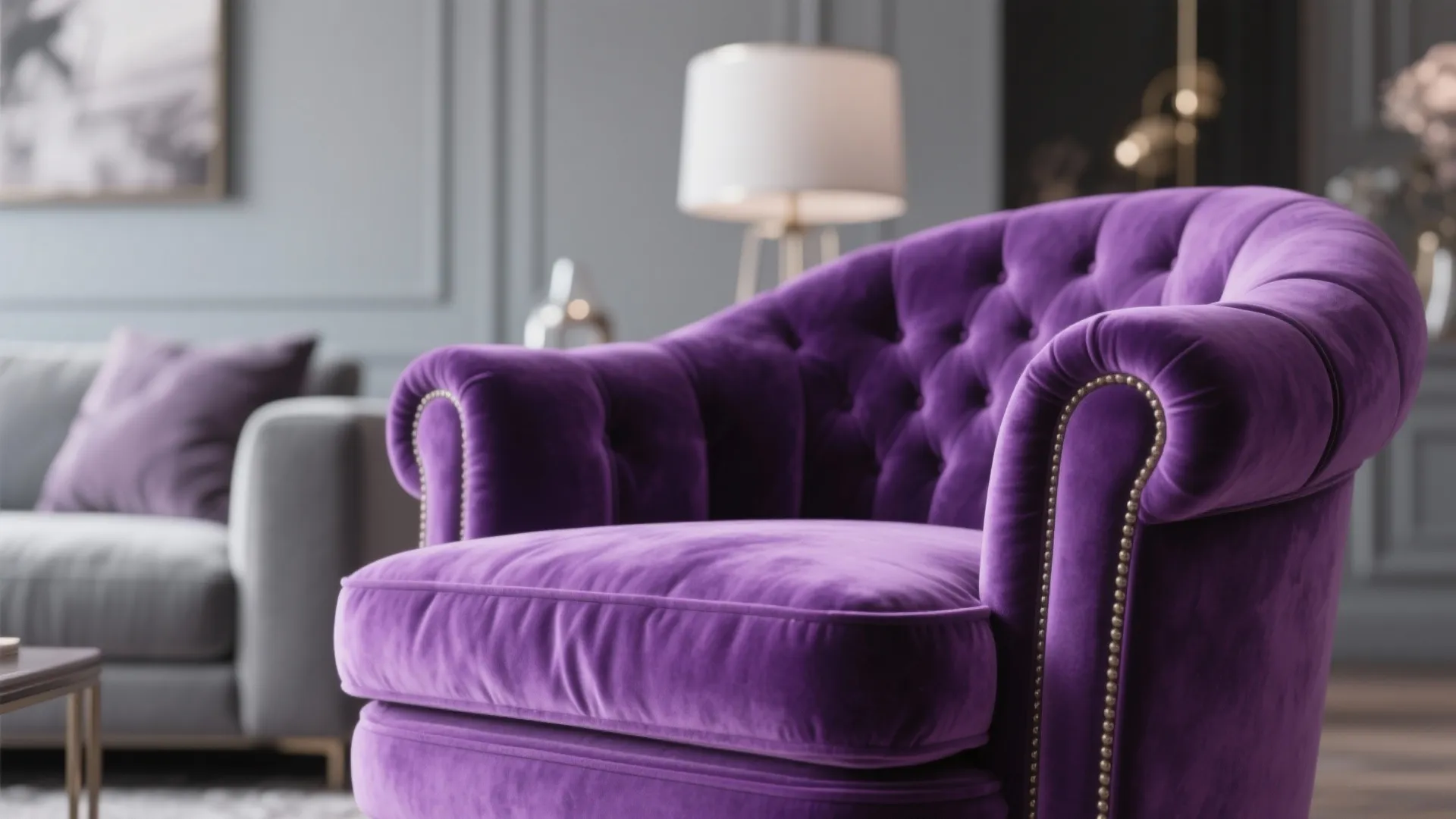 3. Velvet Furniture in Purple