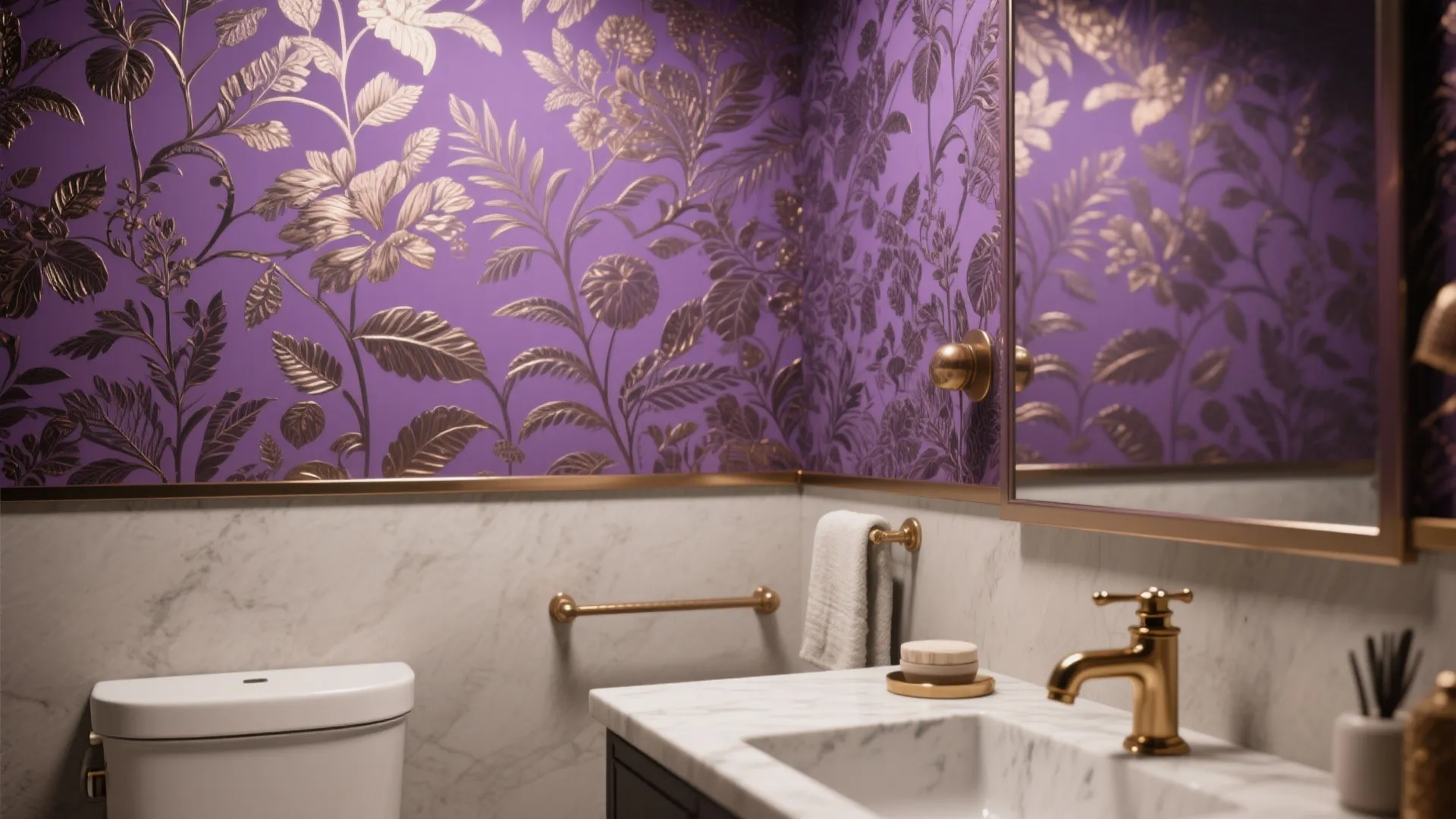3. Purple Wallpaper for a Statement Wall