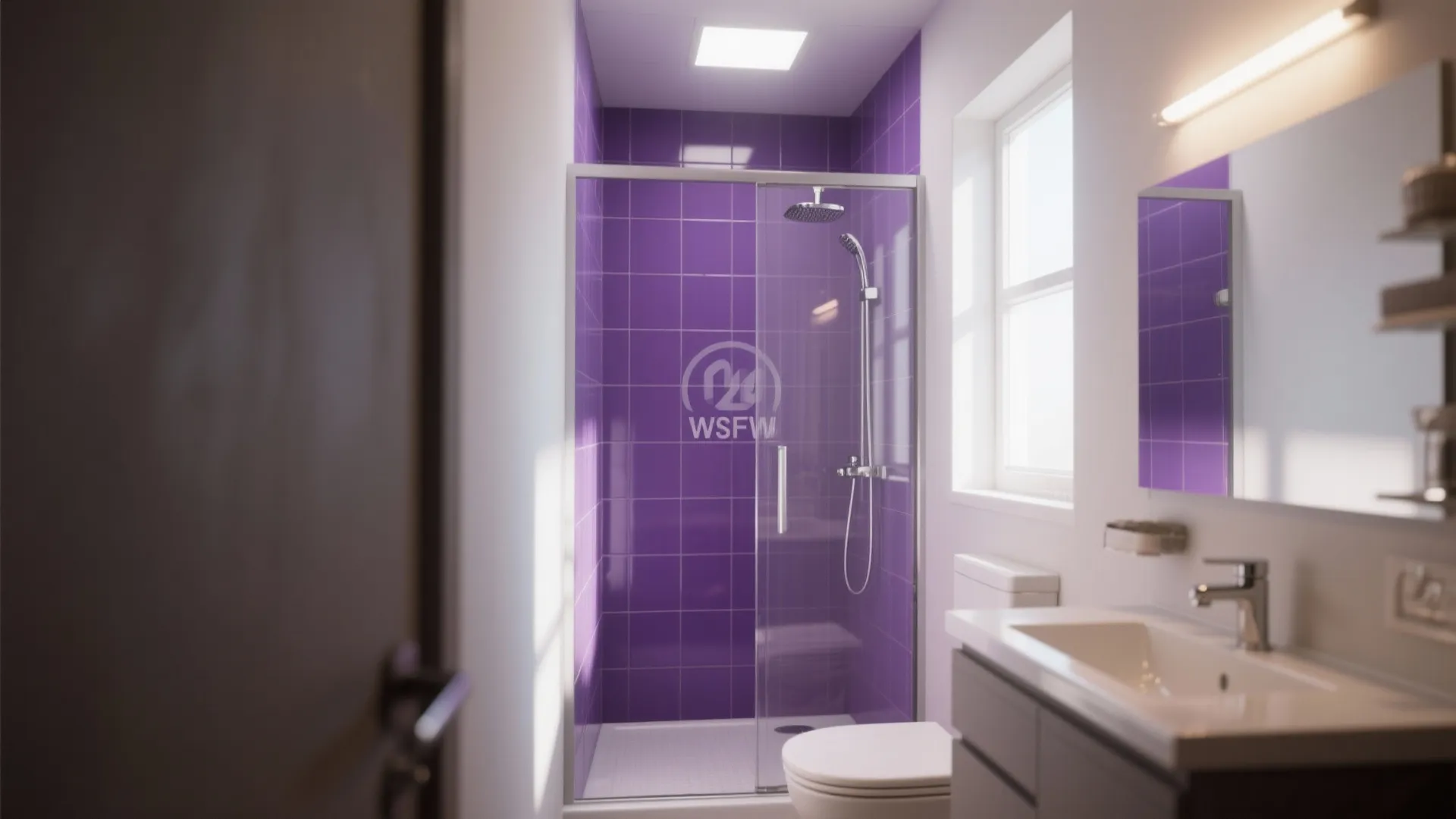 3. Color-Zoned Shower Area